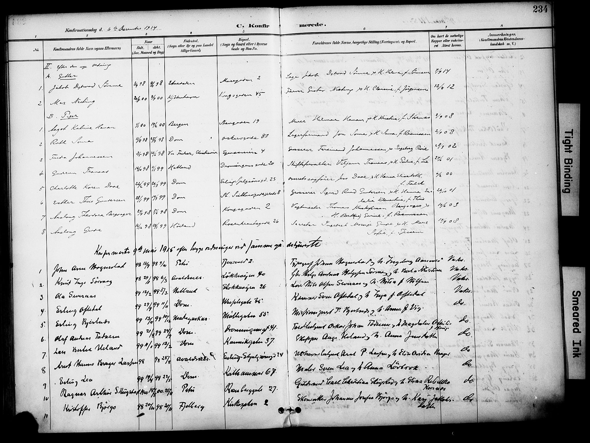 Domkirken sokneprestkontor, SAST/A-101812/001/30/30BA/L0031: Parish register (official) no. A 30, 1896-1916, p. 234