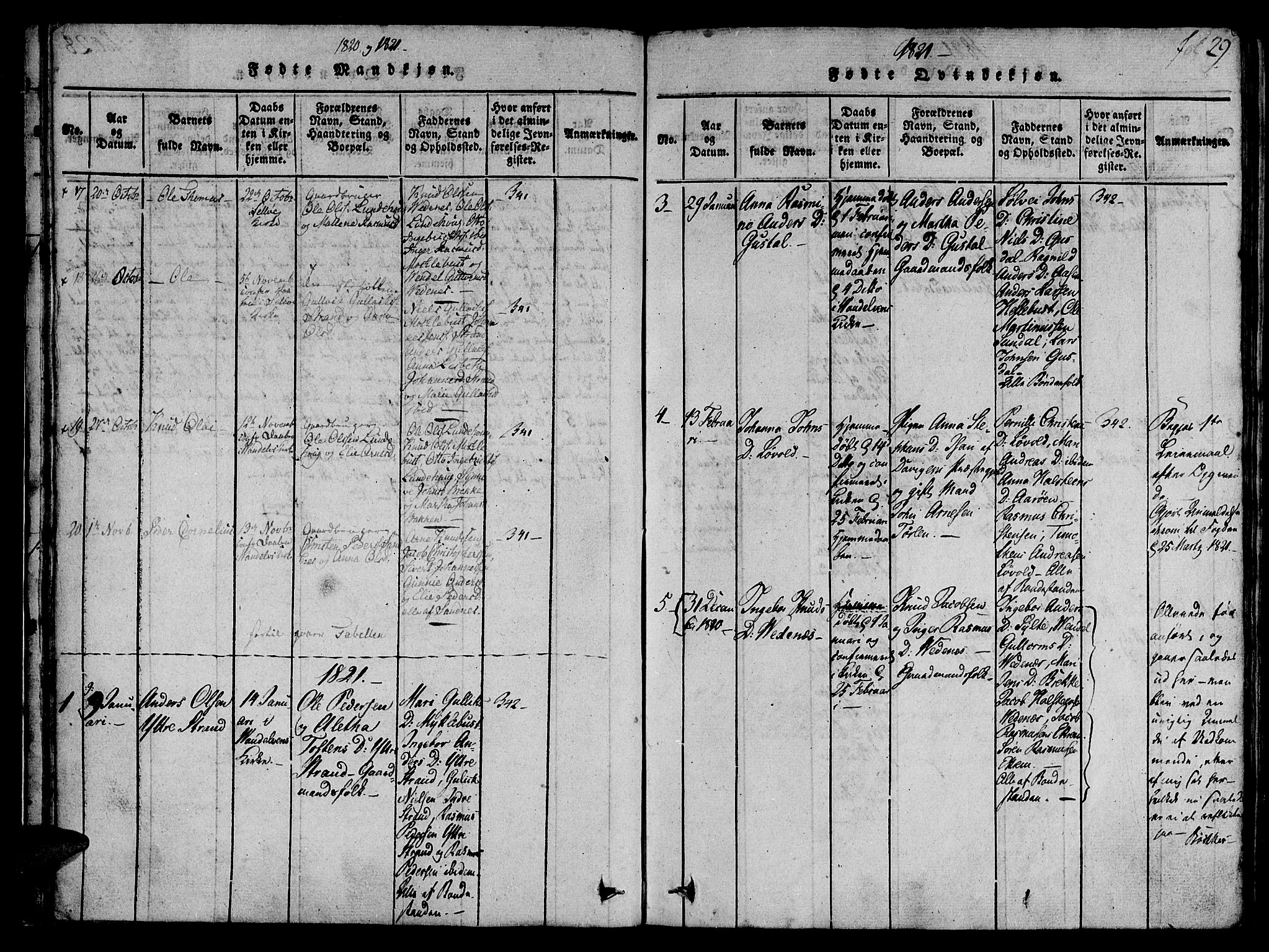 Ministerialprotokoller, klokkerbøker og fødselsregistre - Møre og Romsdal, AV/SAT-A-1454/501/L0004: Parish register (official) no. 501A04, 1816-1831, p. 29