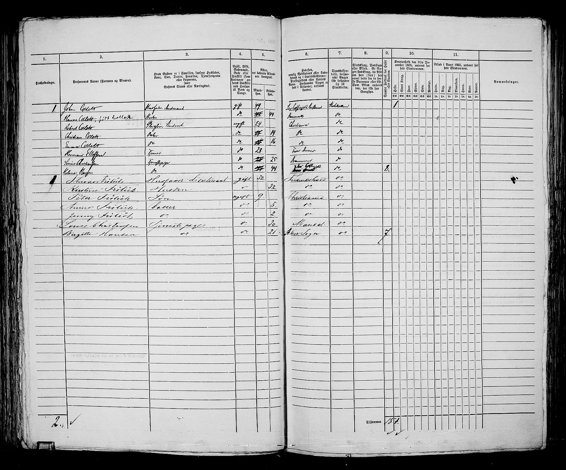 RA, 1865 census for Kristiania, 1865, p. 2526