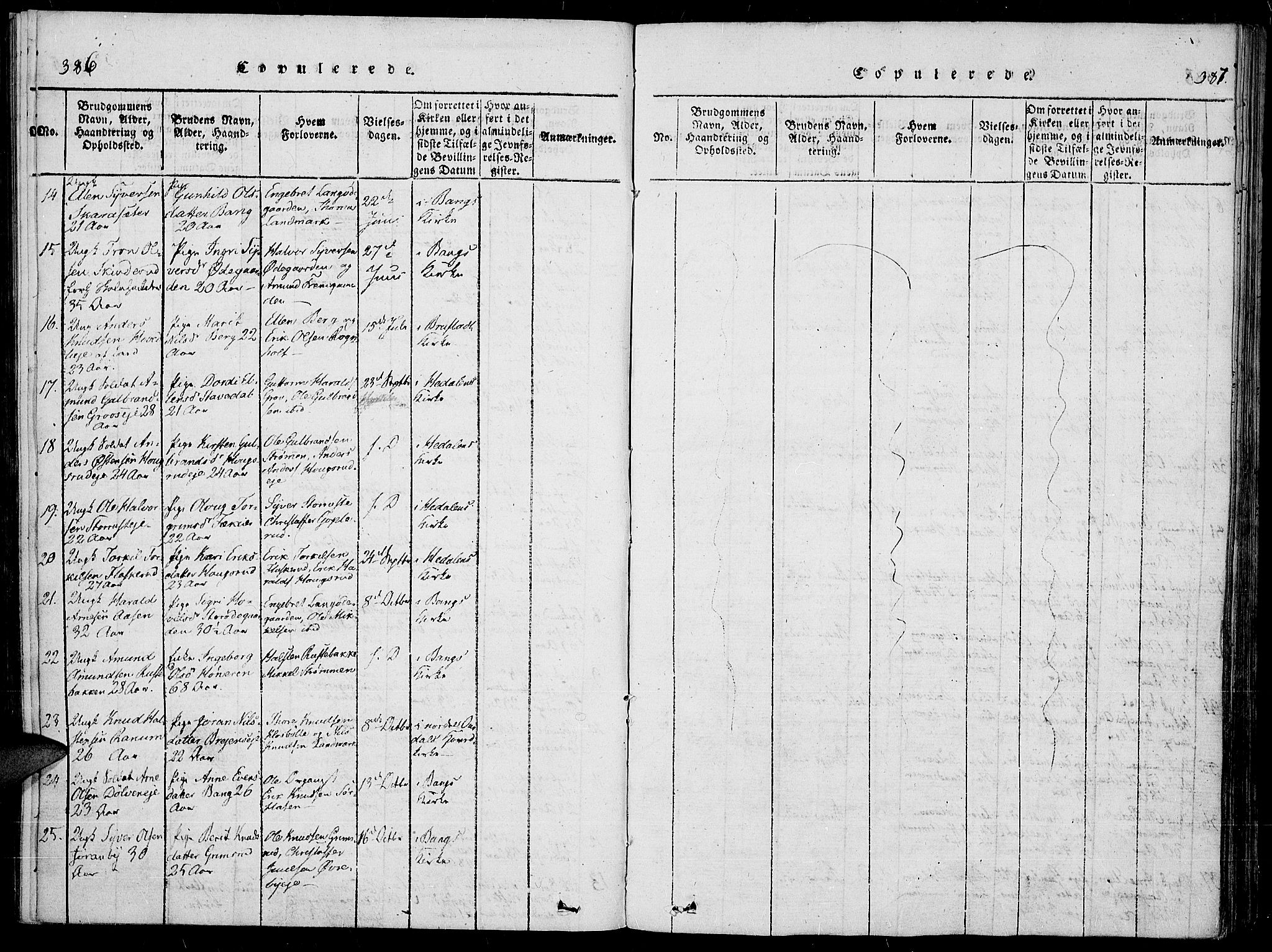 Sør-Aurdal prestekontor, SAH/PREST-128/H/Ha/Haa/L0003: Parish register (official) no. 3, 1825-1840, p. 386-387