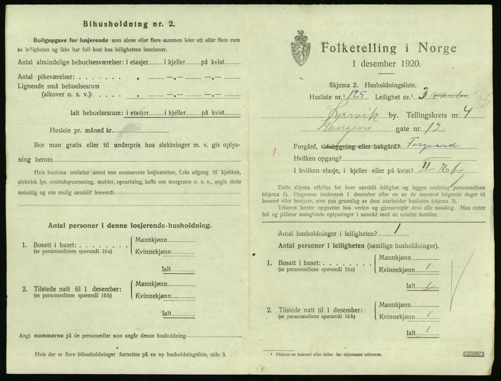 SAKO, 1920 census for Larvik, 1920, p. 4792