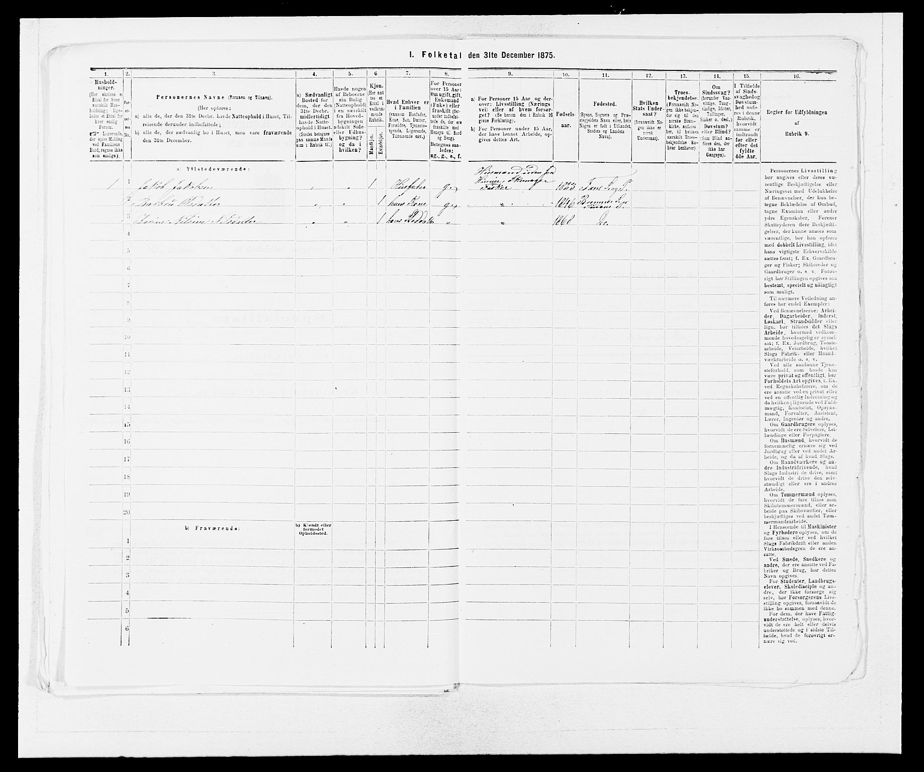 SAB, 1875 census for 1249P Fana, 1875, p. 889