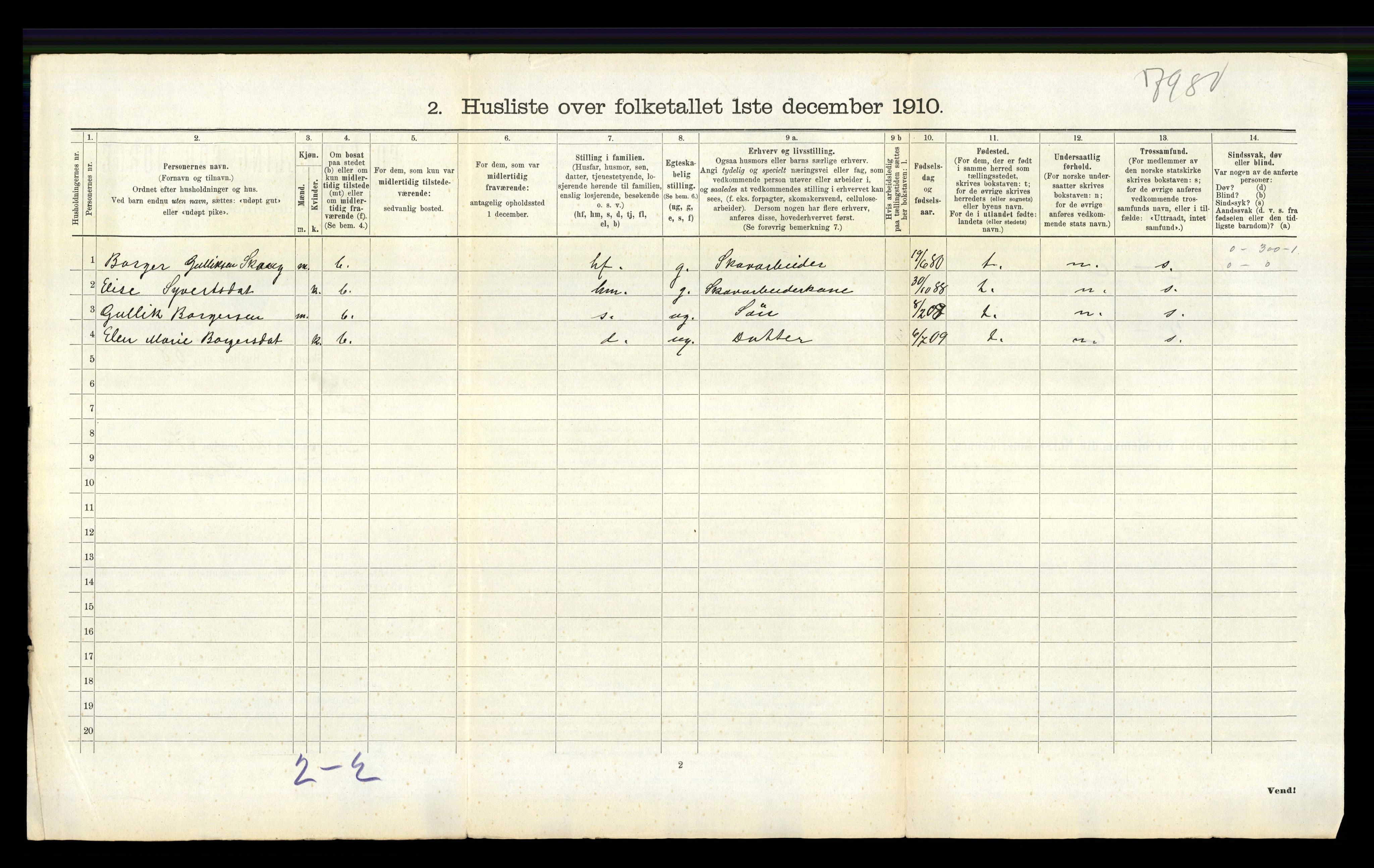 RA, 1910 census for Lardal, 1910, p. 761