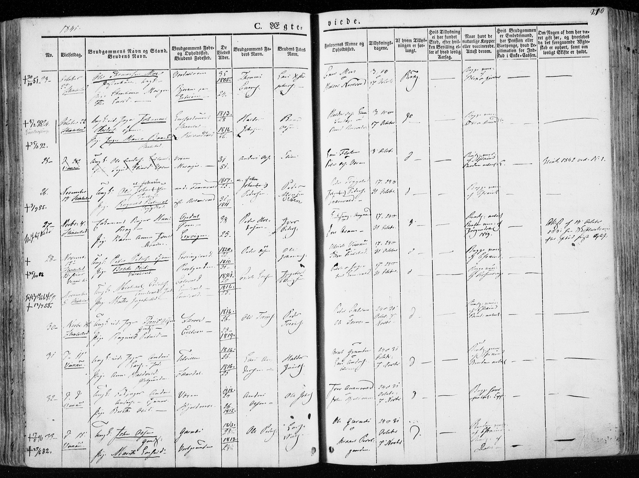 Ministerialprotokoller, klokkerbøker og fødselsregistre - Nord-Trøndelag, AV/SAT-A-1458/723/L0239: Parish register (official) no. 723A08, 1841-1851, p. 210