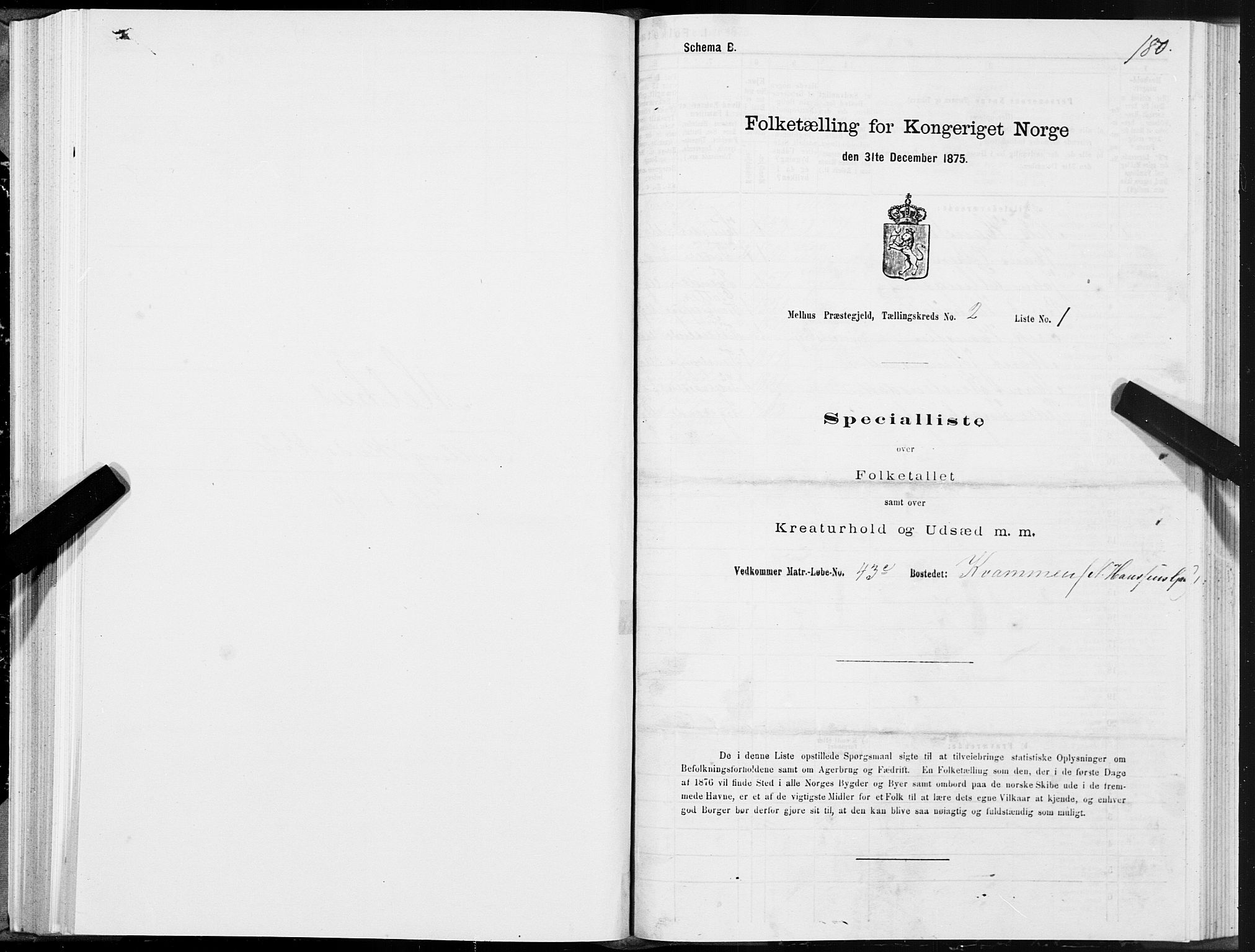 SAT, 1875 census for 1653P Melhus, 1875, p. 1180