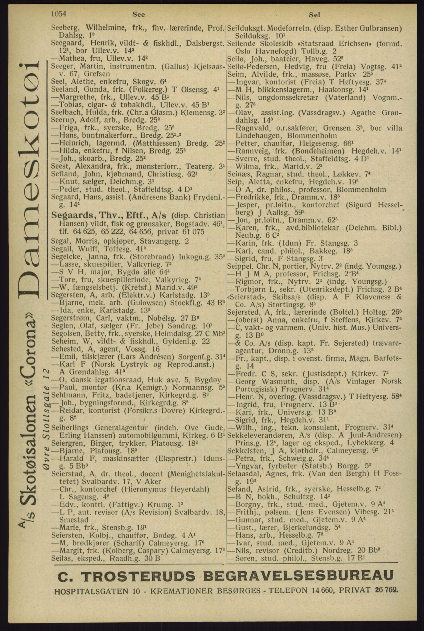 Kristiania/Oslo adressebok, PUBL/-, 1929, p. 1054