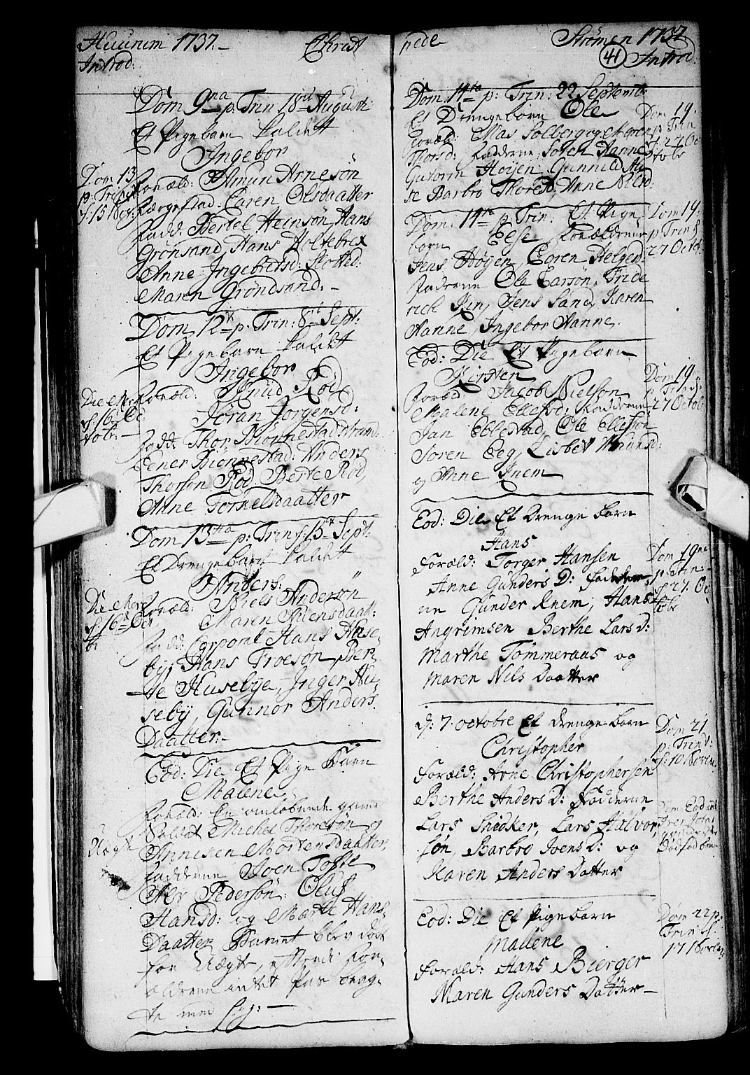 Hurum kirkebøker, AV/SAKO-A-229/F/Fa/L0002: Parish register (official) no. 2, 1733-1757, p. 41