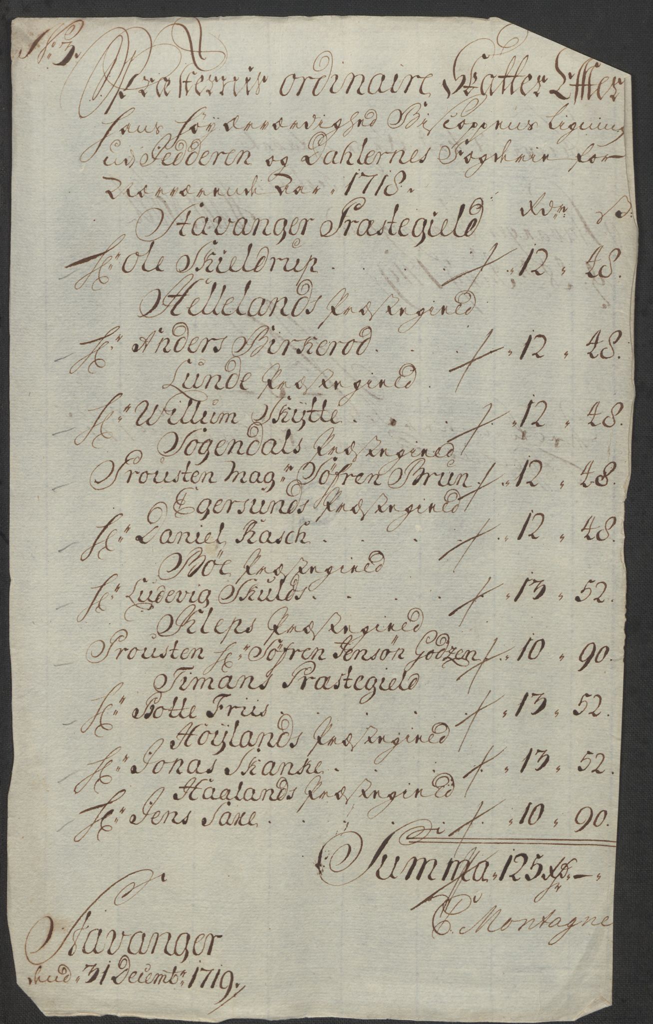 Rentekammeret inntil 1814, Reviderte regnskaper, Fogderegnskap, RA/EA-4092/R46/L2743: Fogderegnskap Jæren og Dalane, 1718, p. 30