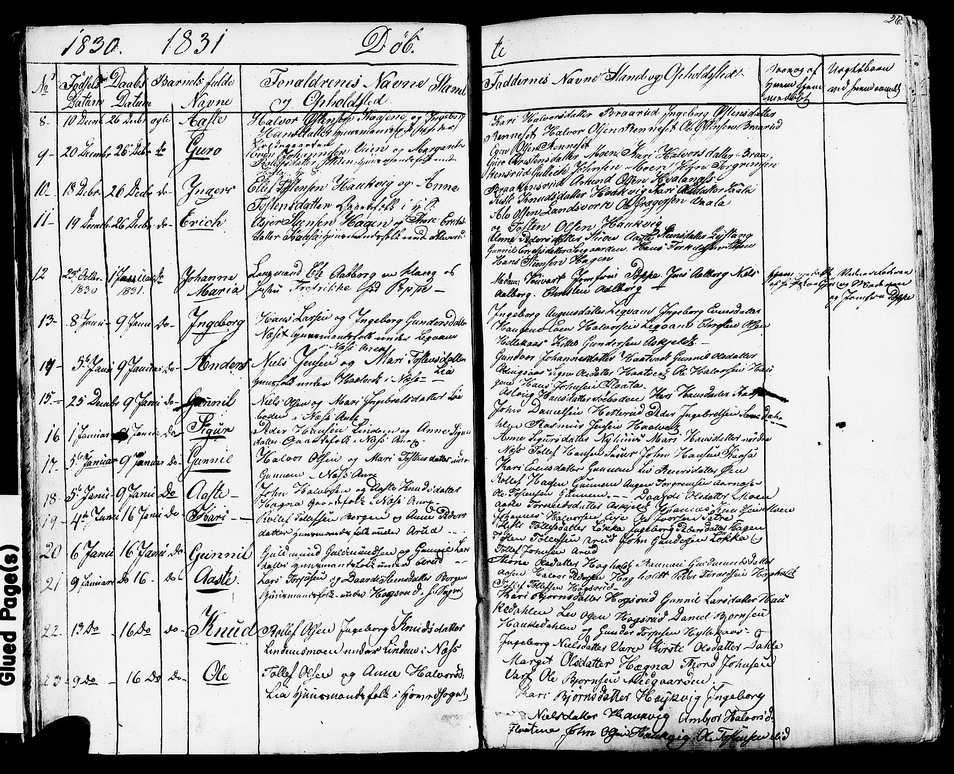 Sauherad kirkebøker, SAKO/A-298/F/Fa/L0006: Parish register (official) no. I 6, 1827-1850, p. 26