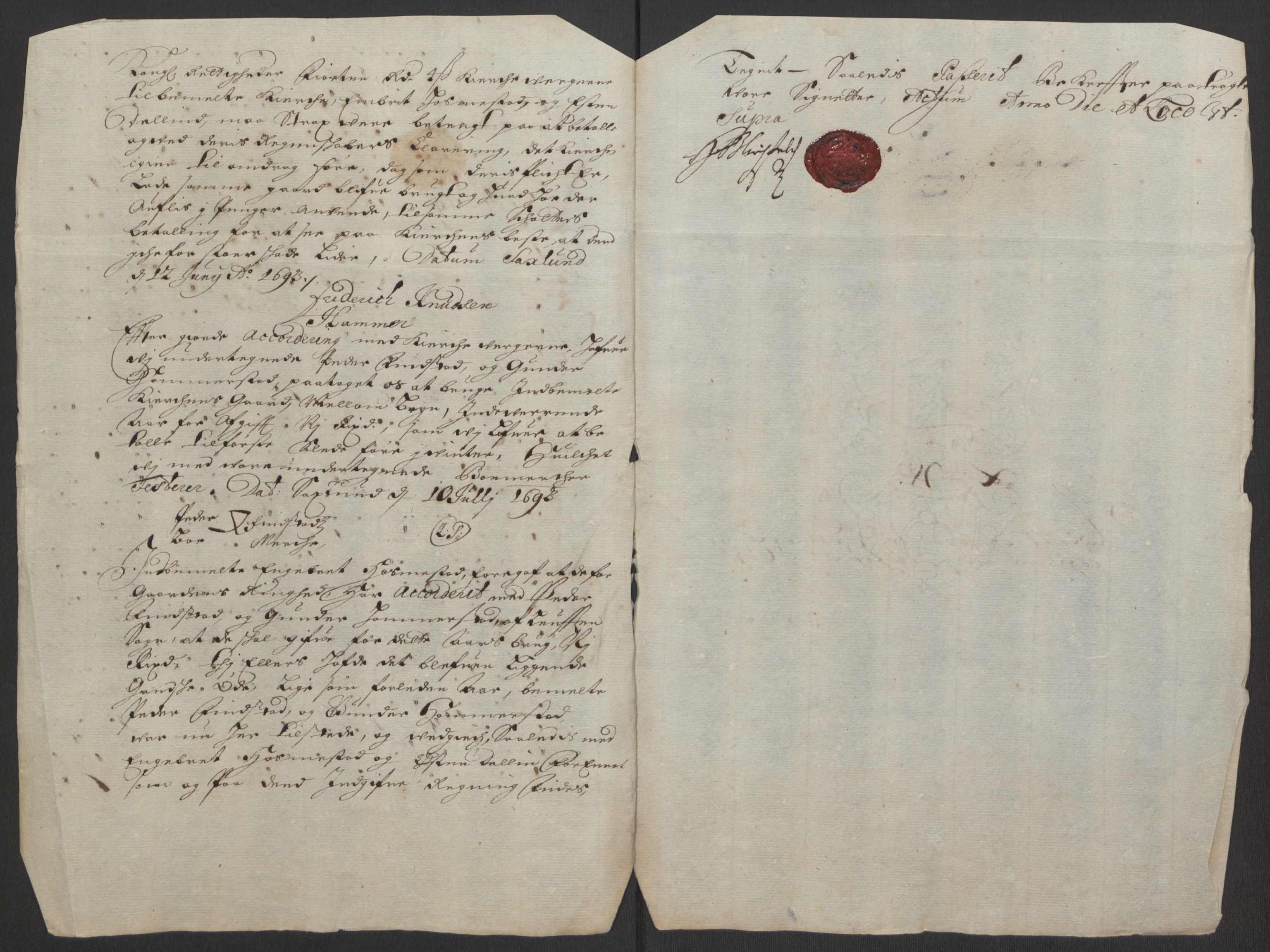 Rentekammeret inntil 1814, Reviderte regnskaper, Fogderegnskap, AV/RA-EA-4092/R16/L1034: Fogderegnskap Hedmark, 1693, p. 226