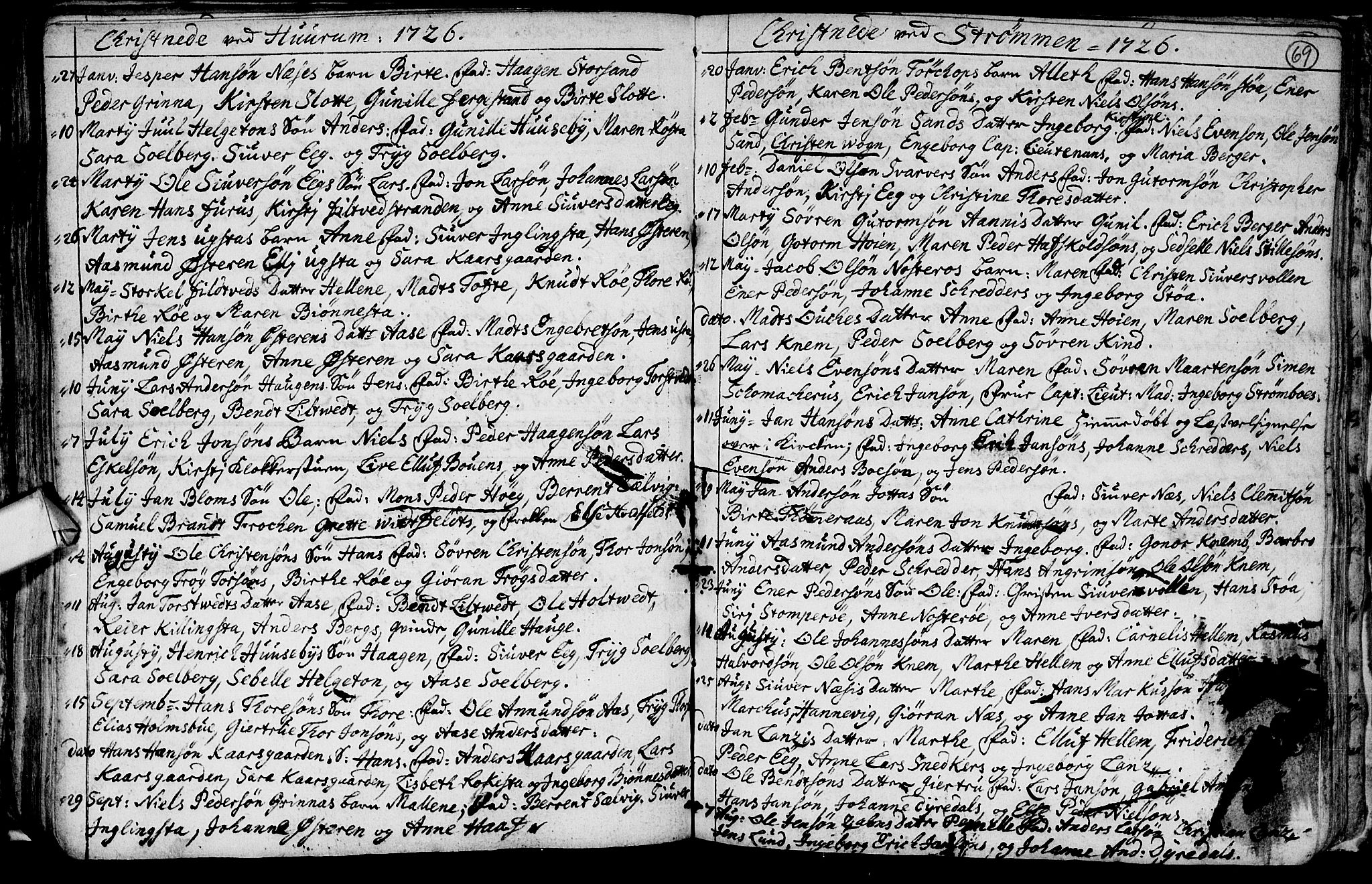Hurum kirkebøker, SAKO/A-229/F/Fa/L0001: Parish register (official) no. 1, 1715-1732, p. 69