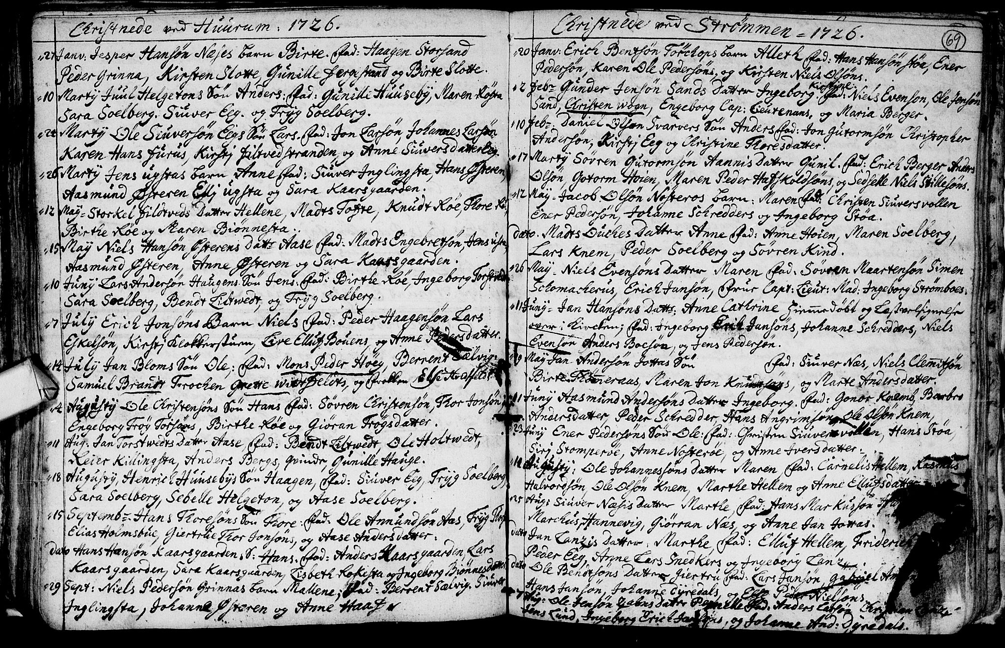 Hurum kirkebøker, AV/SAKO-A-229/F/Fa/L0001: Parish register (official) no. 1, 1715-1732, p. 69