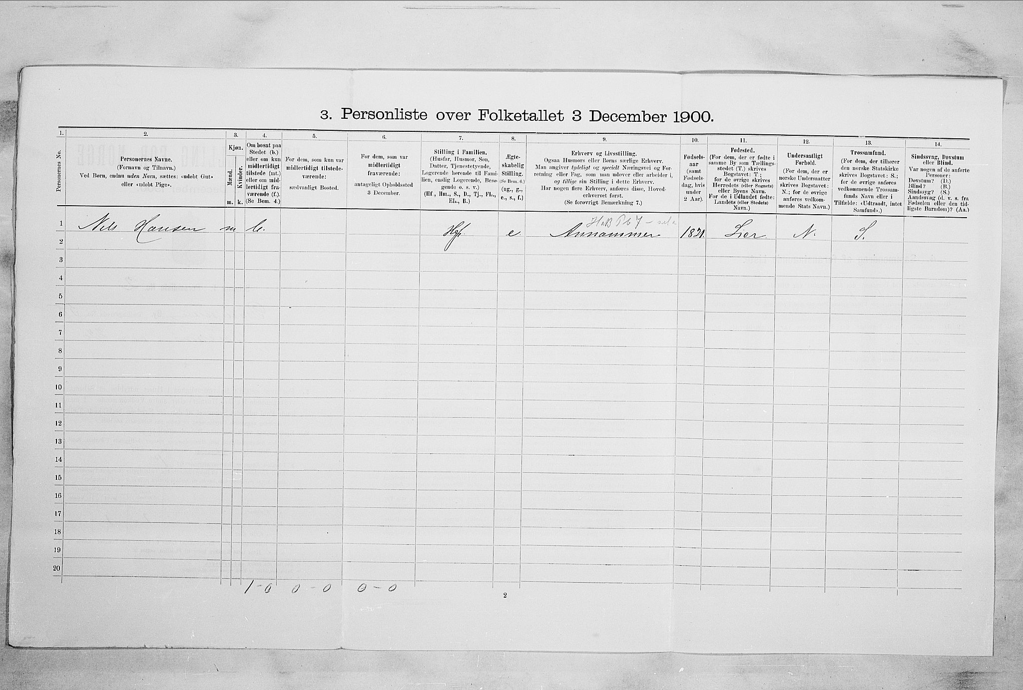 RA, 1900 census for Drammen, 1900, p. 13953