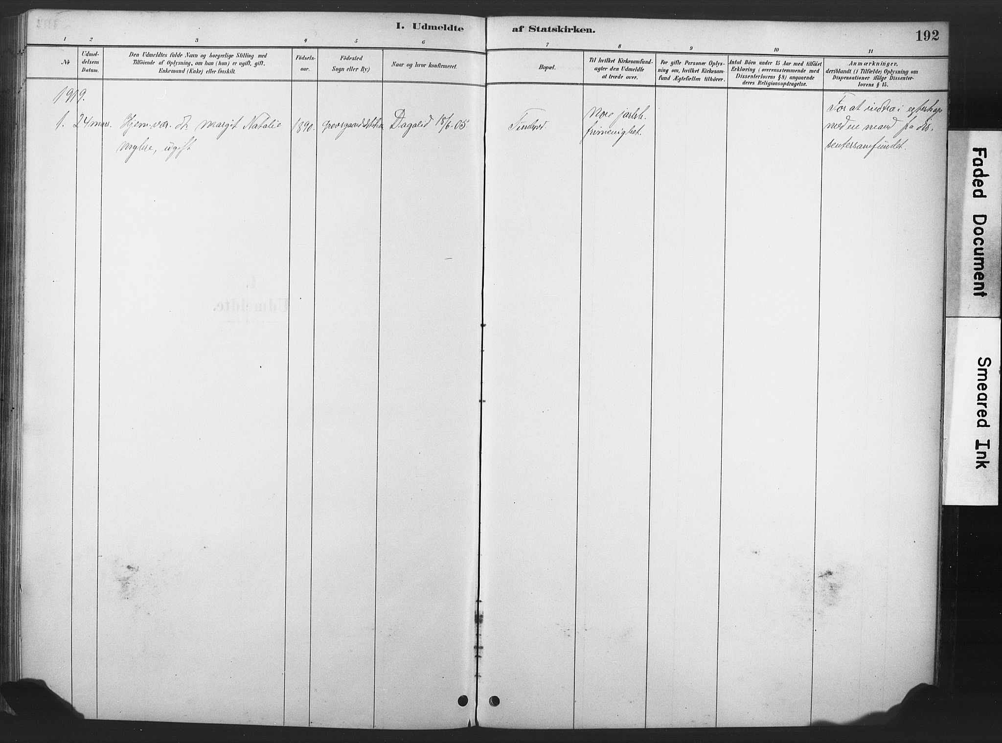 Nore kirkebøker, AV/SAKO-A-238/F/Fd/L0001: Parish register (official) no. IV 1, 1878-1918, p. 192