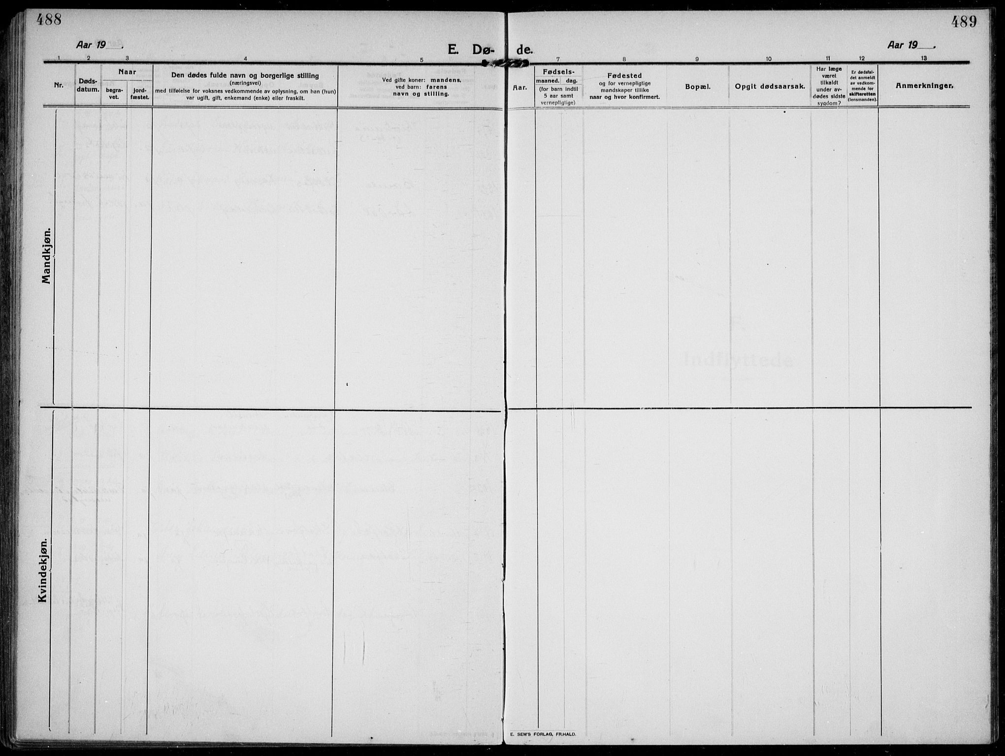 Solum kirkebøker, SAKO/A-306/F/Fb/L0004: Parish register (official) no. II 4, 1913-1924, p. 488-489