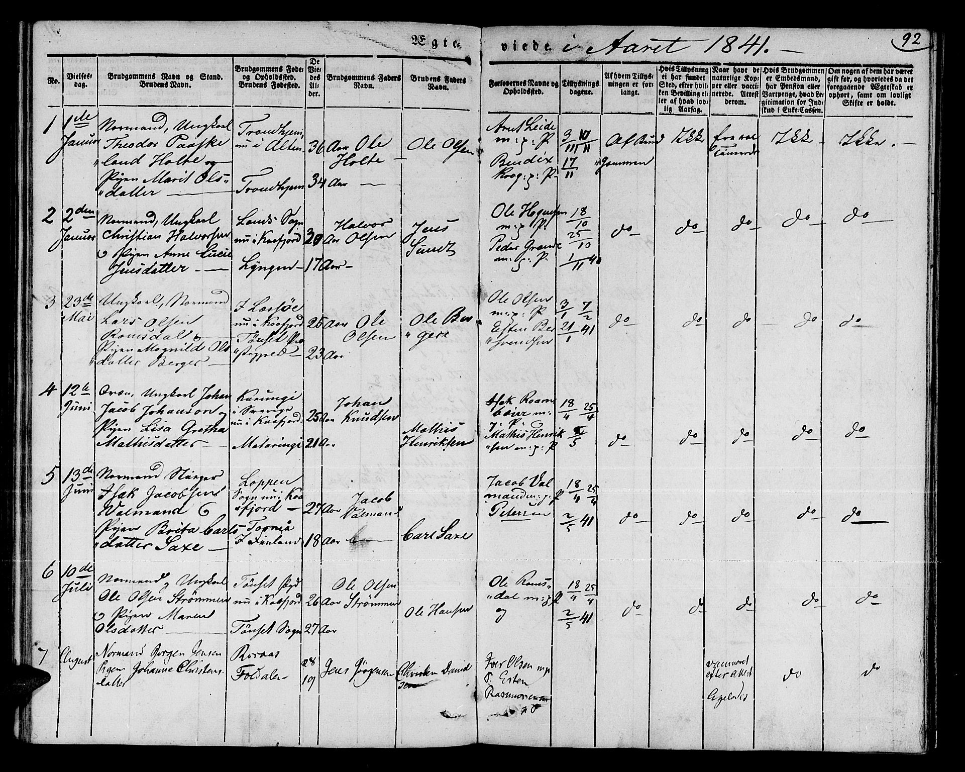 Talvik sokneprestkontor, SATØ/S-1337/H/Ha/L0015kirke: Parish register (official) no. 15, 1837-1847, p. 92