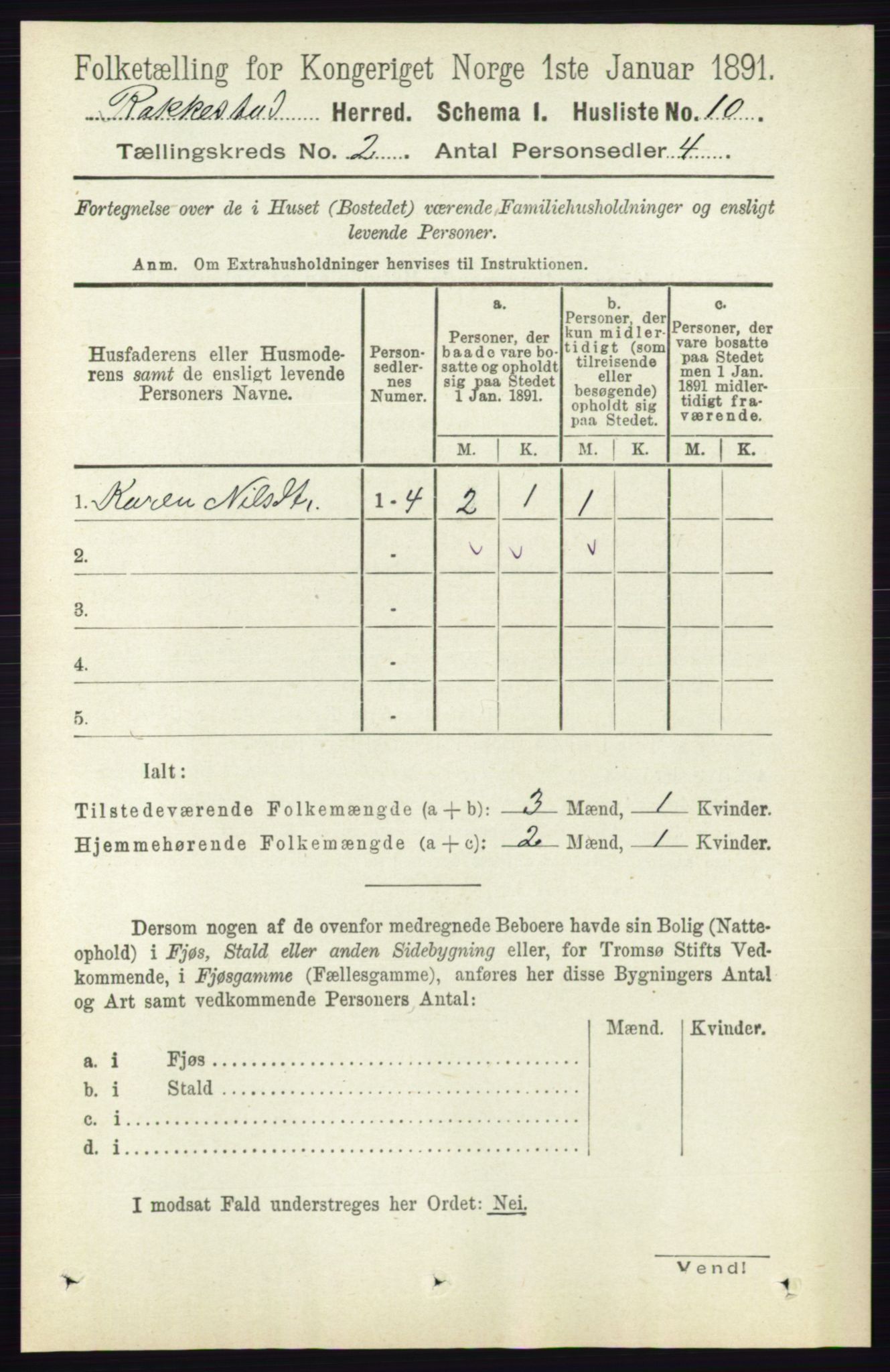 RA, 1891 census for 0128 Rakkestad, 1891, p. 530