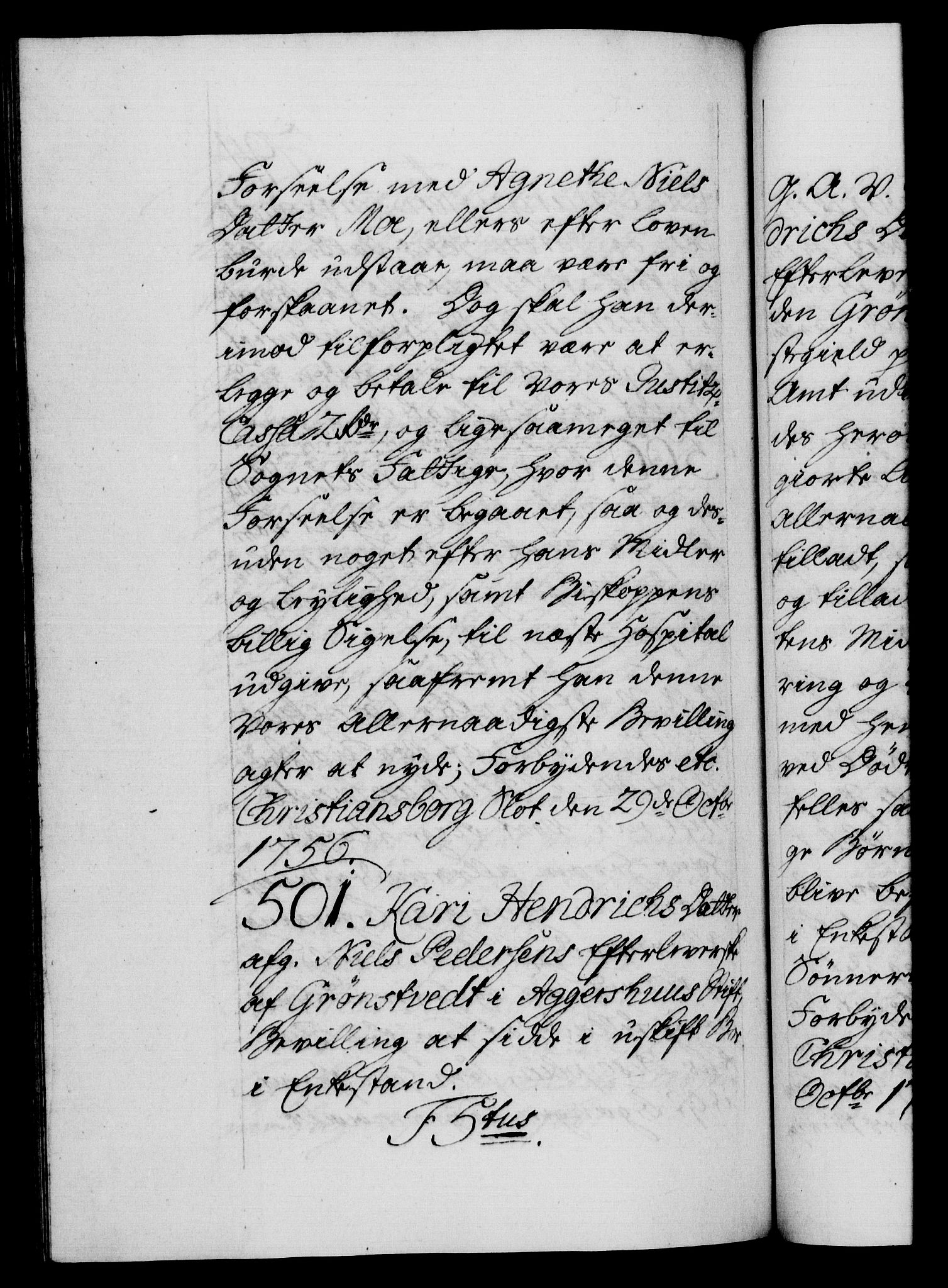 Danske Kanselli 1572-1799, AV/RA-EA-3023/F/Fc/Fca/Fcaa/L0039: Norske registre, 1755-1756, p. 794b