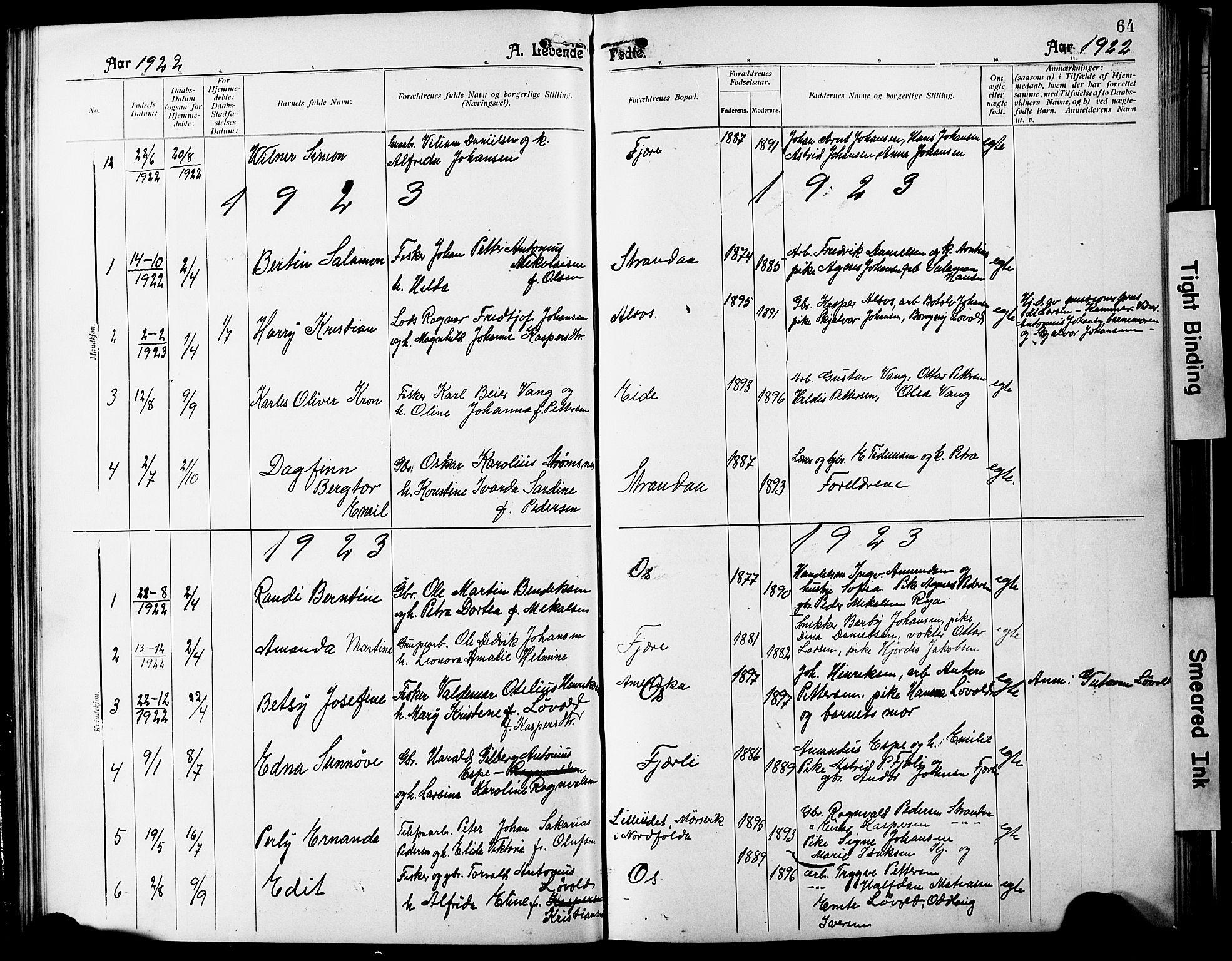 Ministerialprotokoller, klokkerbøker og fødselsregistre - Nordland, SAT/A-1459/803/L0077: Parish register (copy) no. 803C04, 1897-1930, p. 64