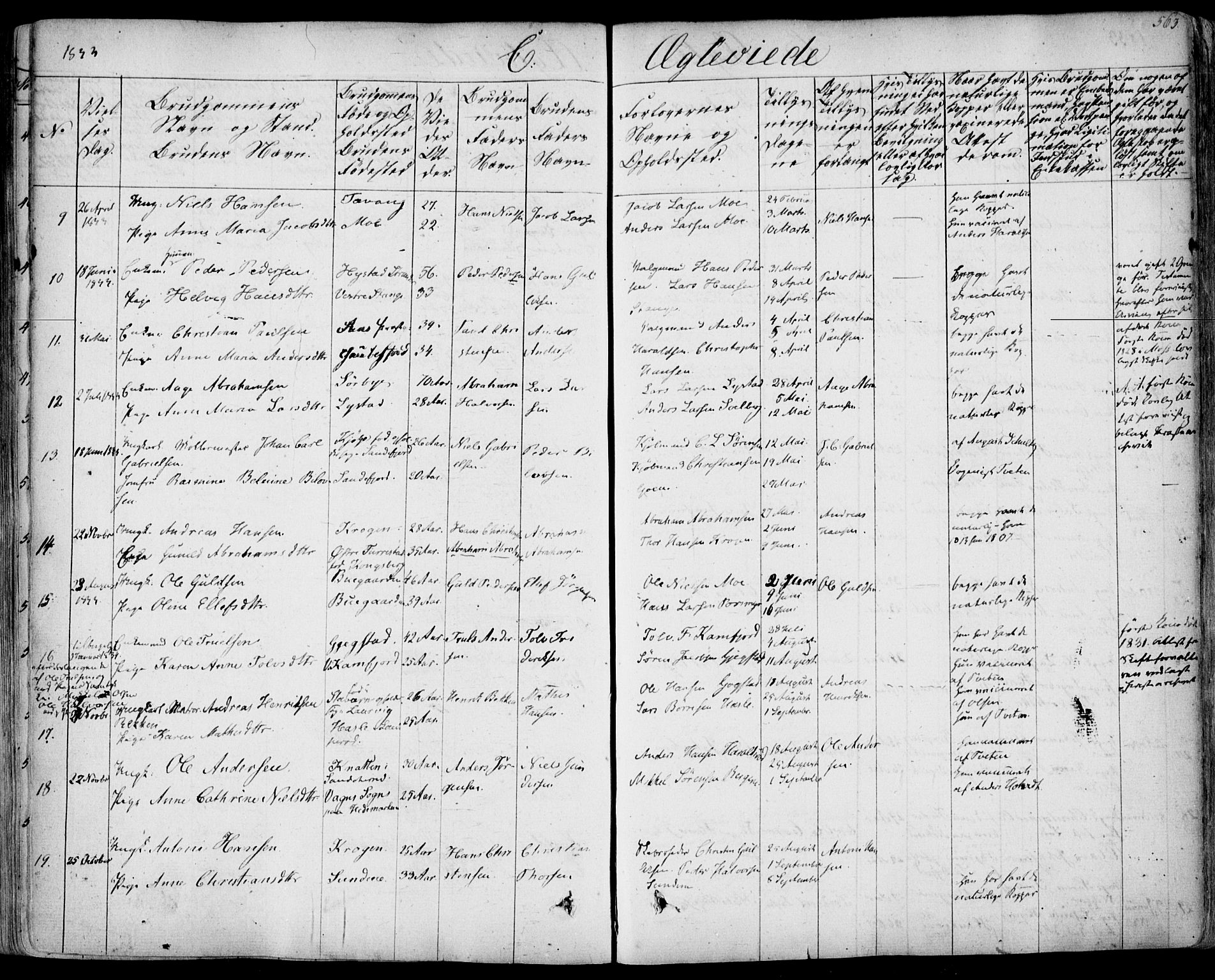 Sandar kirkebøker, SAKO/A-243/F/Fa/L0005: Parish register (official) no. 5, 1832-1847, p. 562-563