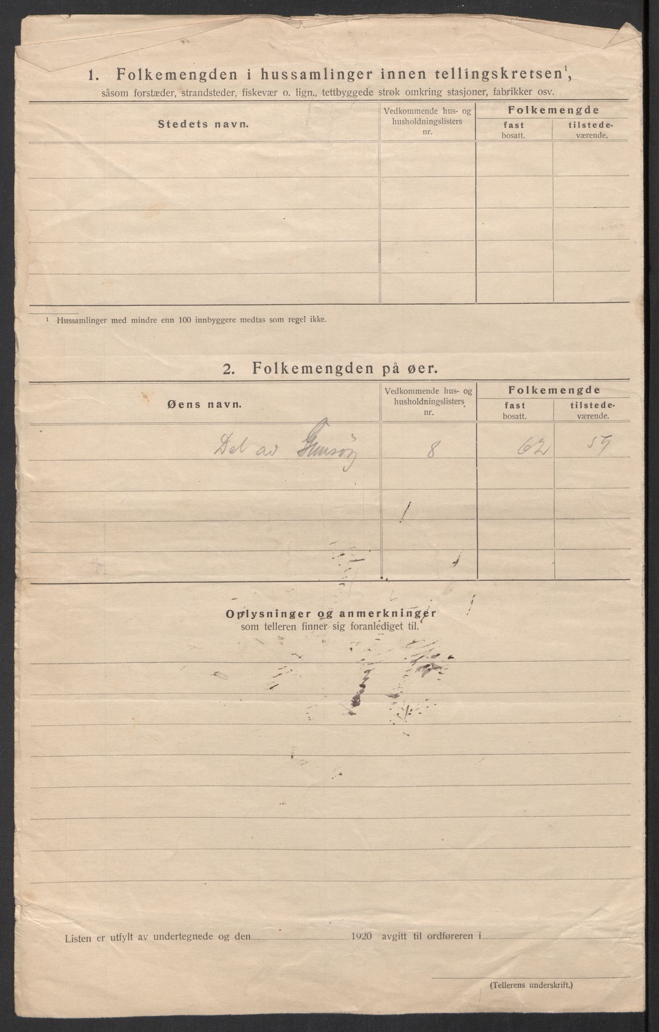 SAT, 1920 census for Gimsøy, 1920, p. 32