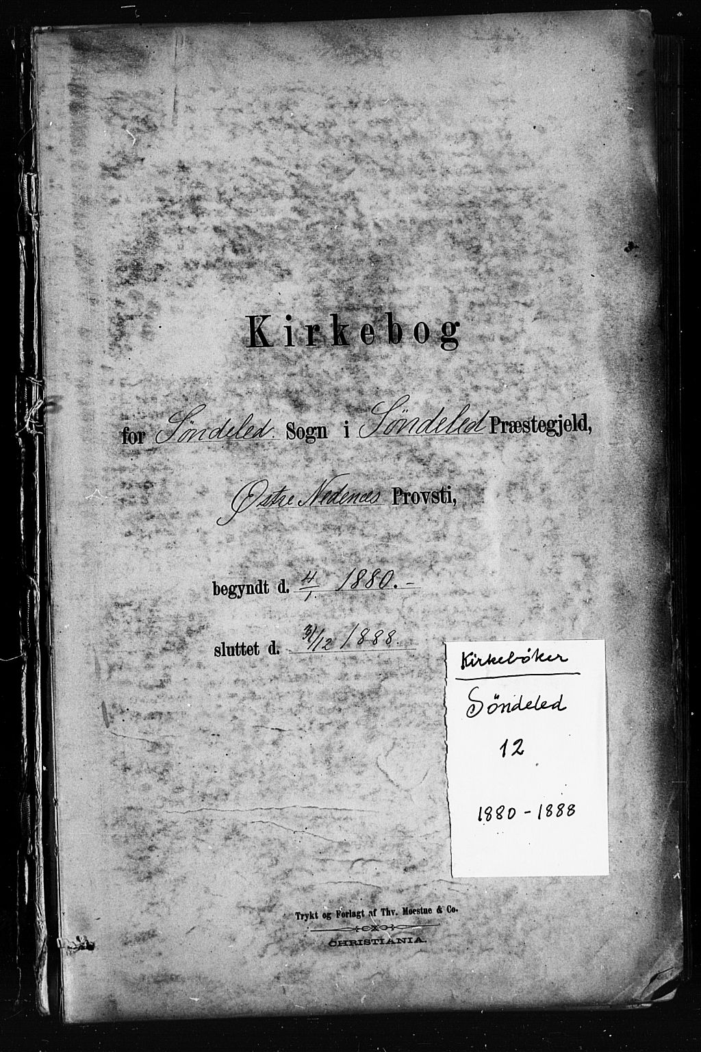 Søndeled sokneprestkontor, SAK/1111-0038/F/Fa/L0004: Parish register (official) no. A 4, 1880-1889
