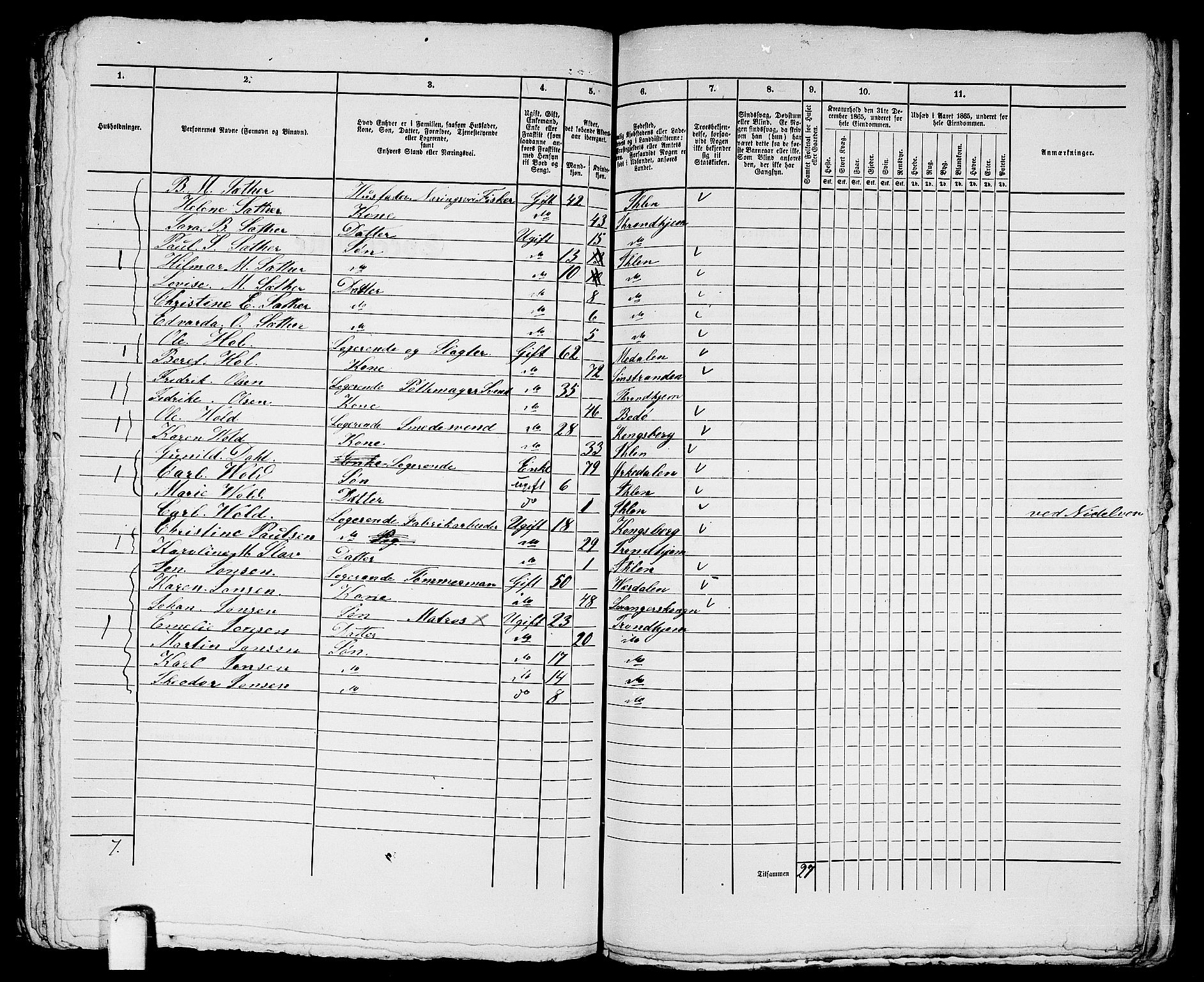 RA, 1865 census for Trondheim, 1865, p. 1972