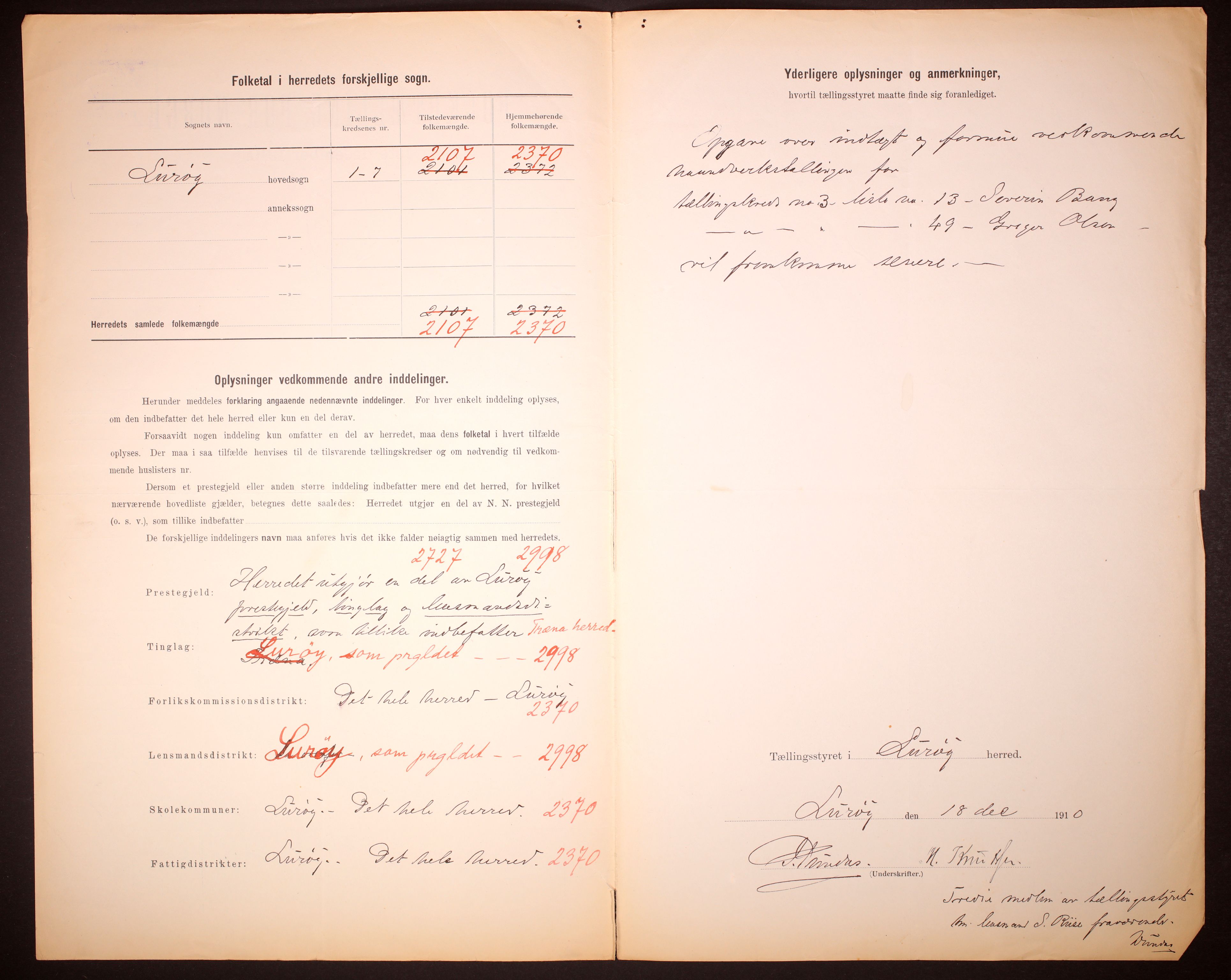 RA, 1910 census for Lurøy, 1910, p. 3