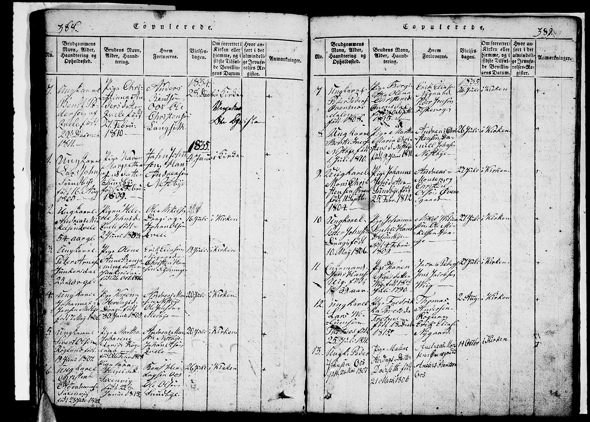 Ministerialprotokoller, klokkerbøker og fødselsregistre - Nordland, SAT/A-1459/847/L0676: Parish register (copy) no. 847C04, 1821-1853, p. 388-389