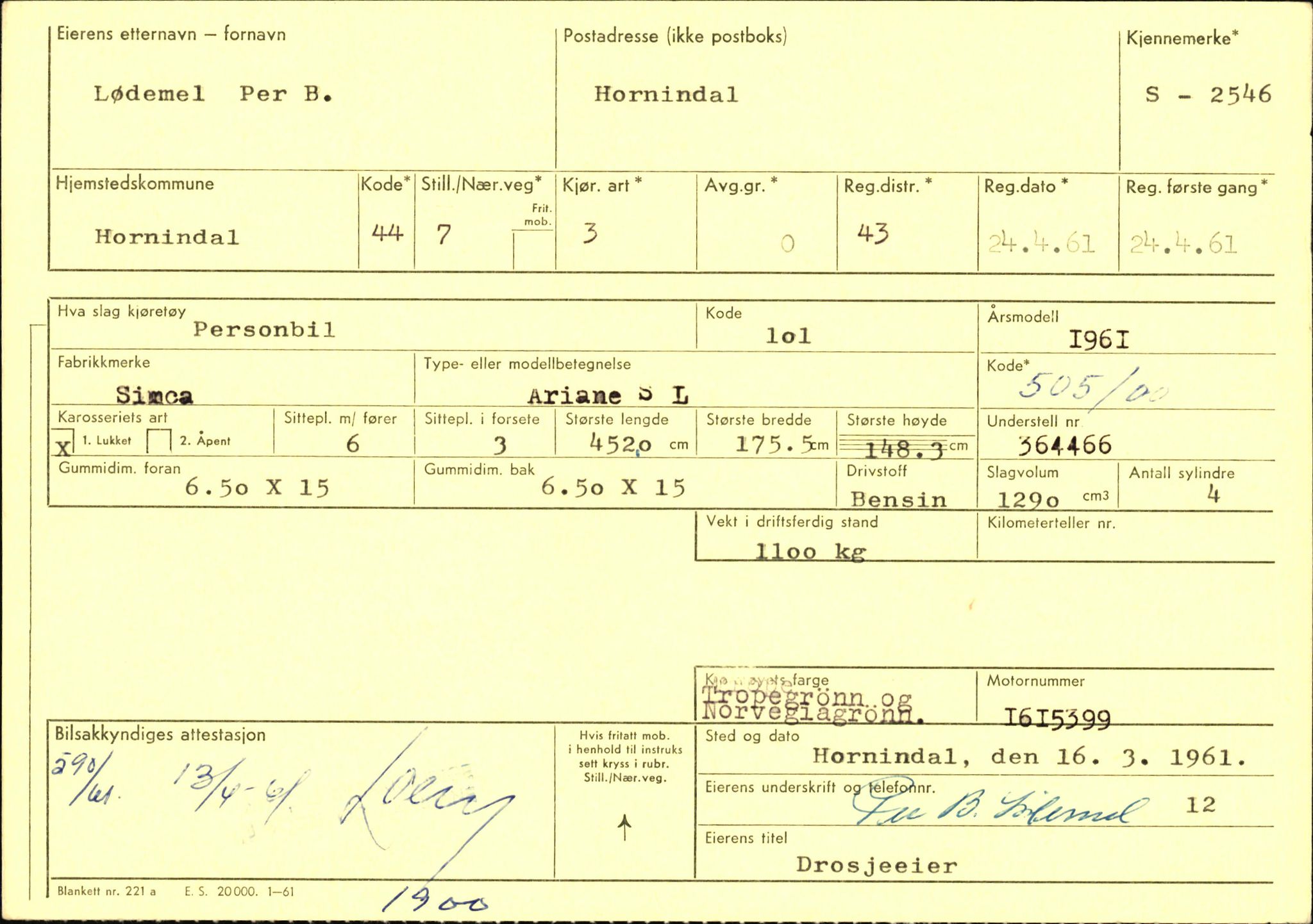 Statens vegvesen, Sogn og Fjordane vegkontor, AV/SAB-A-5301/4/F/L0004: Registerkort utmeldte Fjordane S2500-2700, S7200-7899, 1930-1961, p. 69