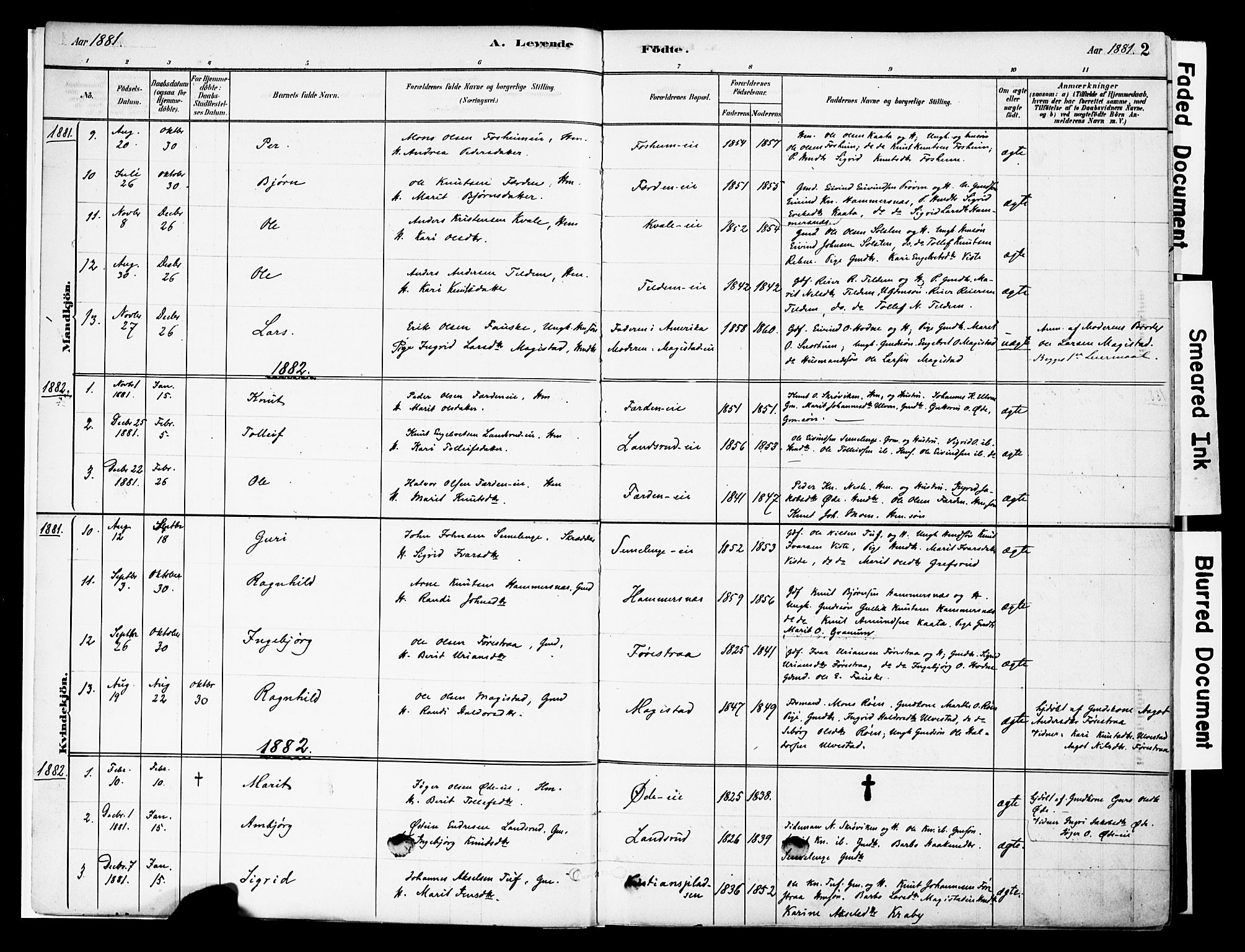 Vestre Slidre prestekontor, SAH/PREST-136/H/Ha/Haa/L0006: Parish register (official) no. 6, 1881-1912, p. 2