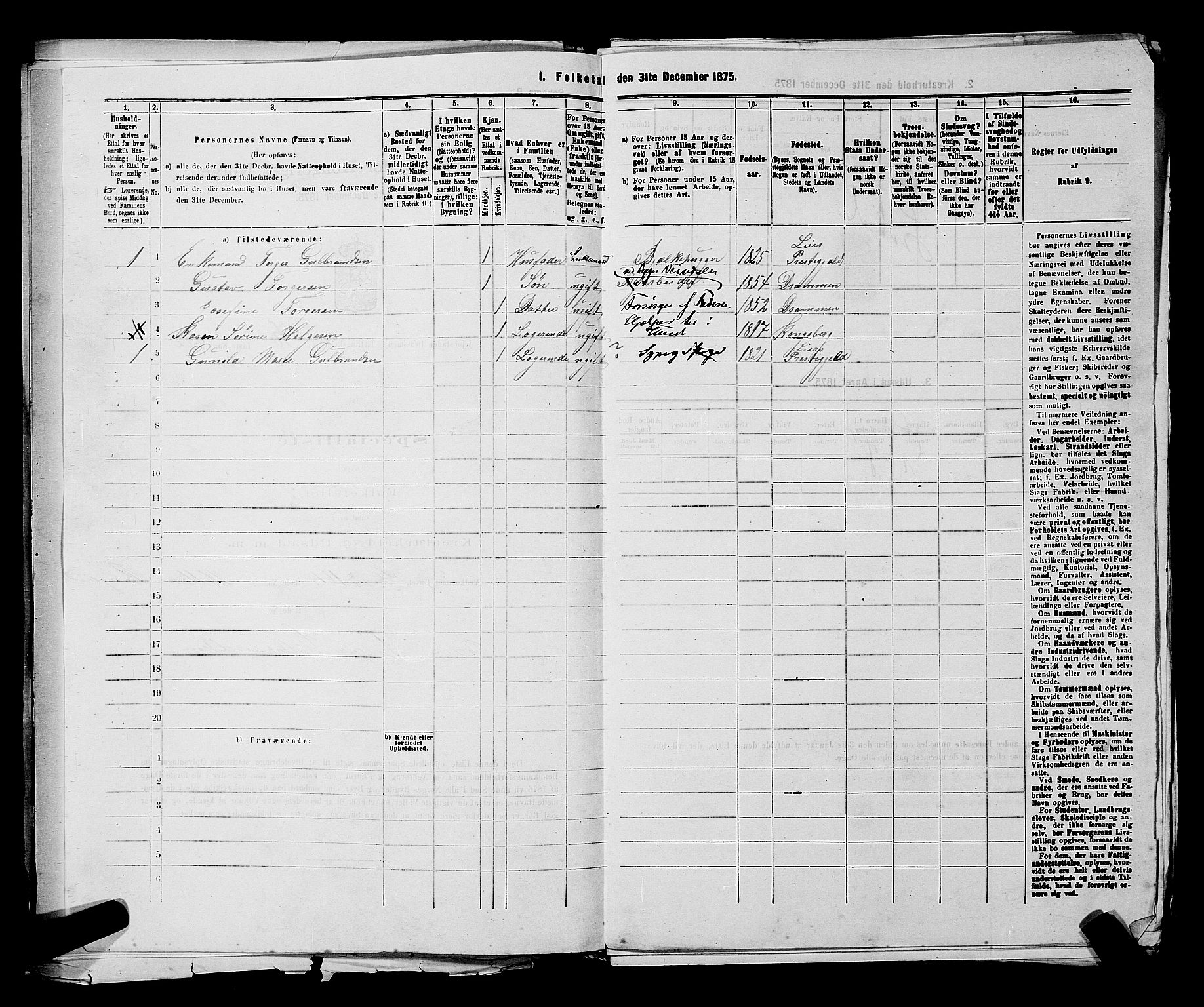 SAKO, 1875 census for 0602 Drammen, 1875, p. 967