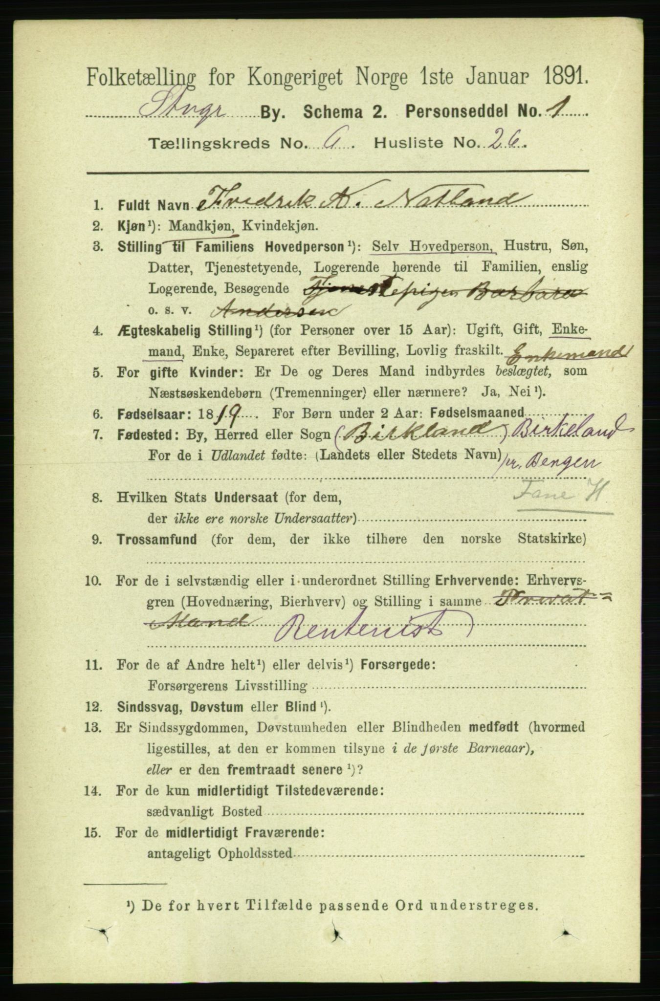 RA, 1891 census for 1103 Stavanger, 1891, p. 10226