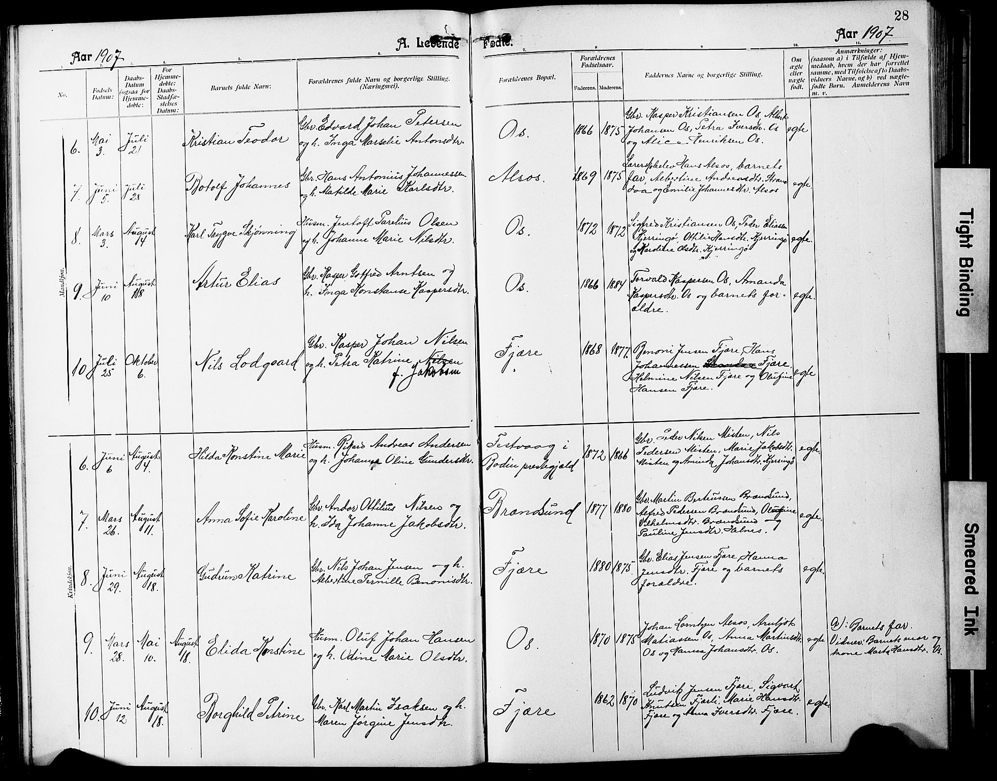 Ministerialprotokoller, klokkerbøker og fødselsregistre - Nordland, SAT/A-1459/803/L0077: Parish register (copy) no. 803C04, 1897-1930, p. 28