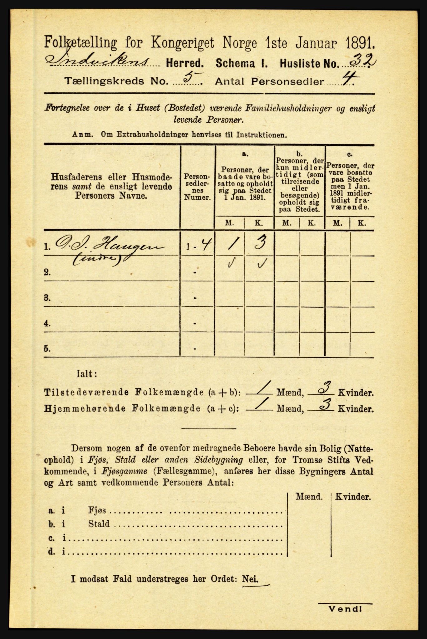 RA, 1891 census for 1447 Innvik, 1891, p. 1924