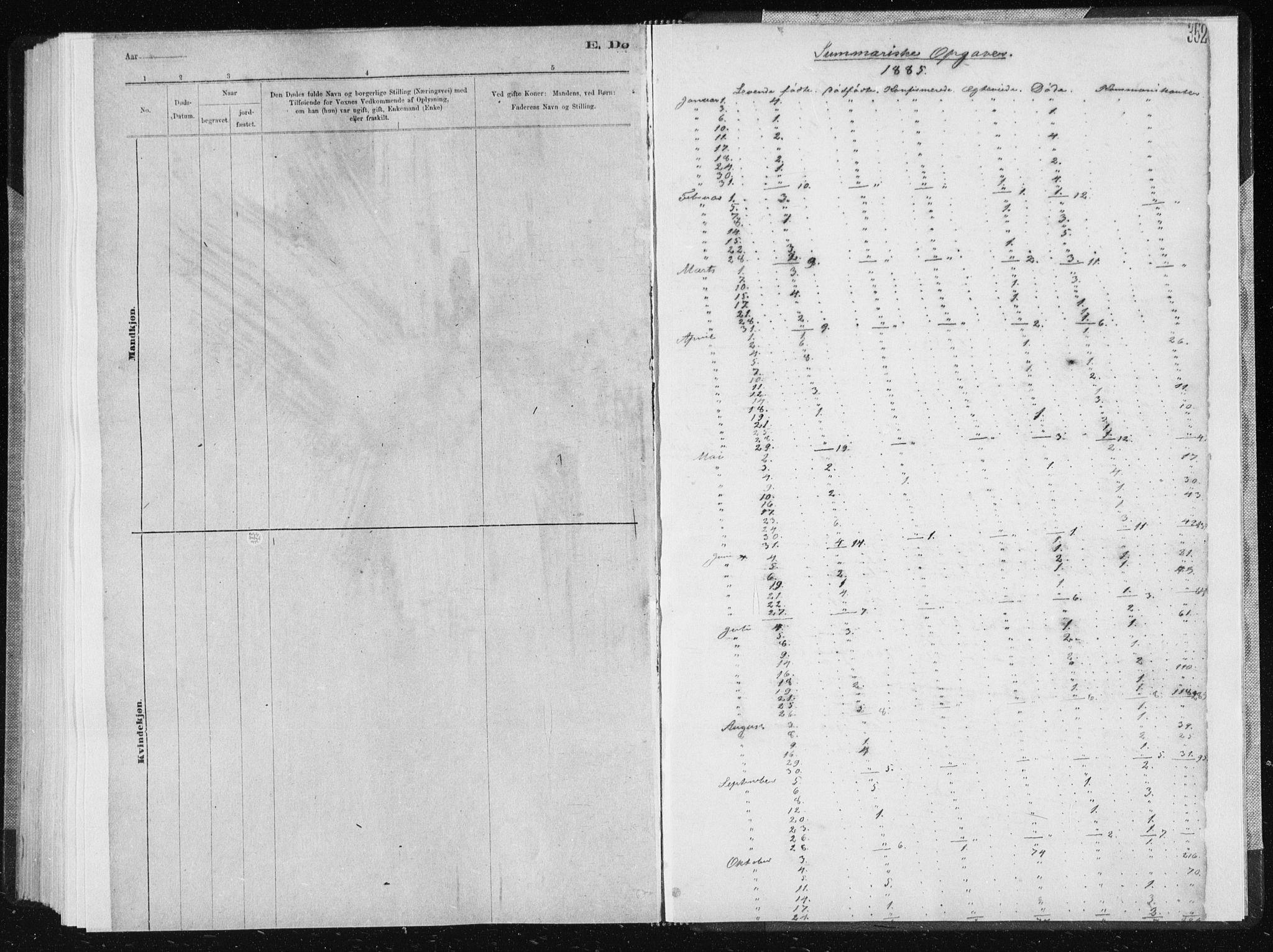 Ministerialprotokoller, klokkerbøker og fødselsregistre - Sør-Trøndelag, AV/SAT-A-1456/668/L0818: Parish register (copy) no. 668C07, 1885-1898, p. 352