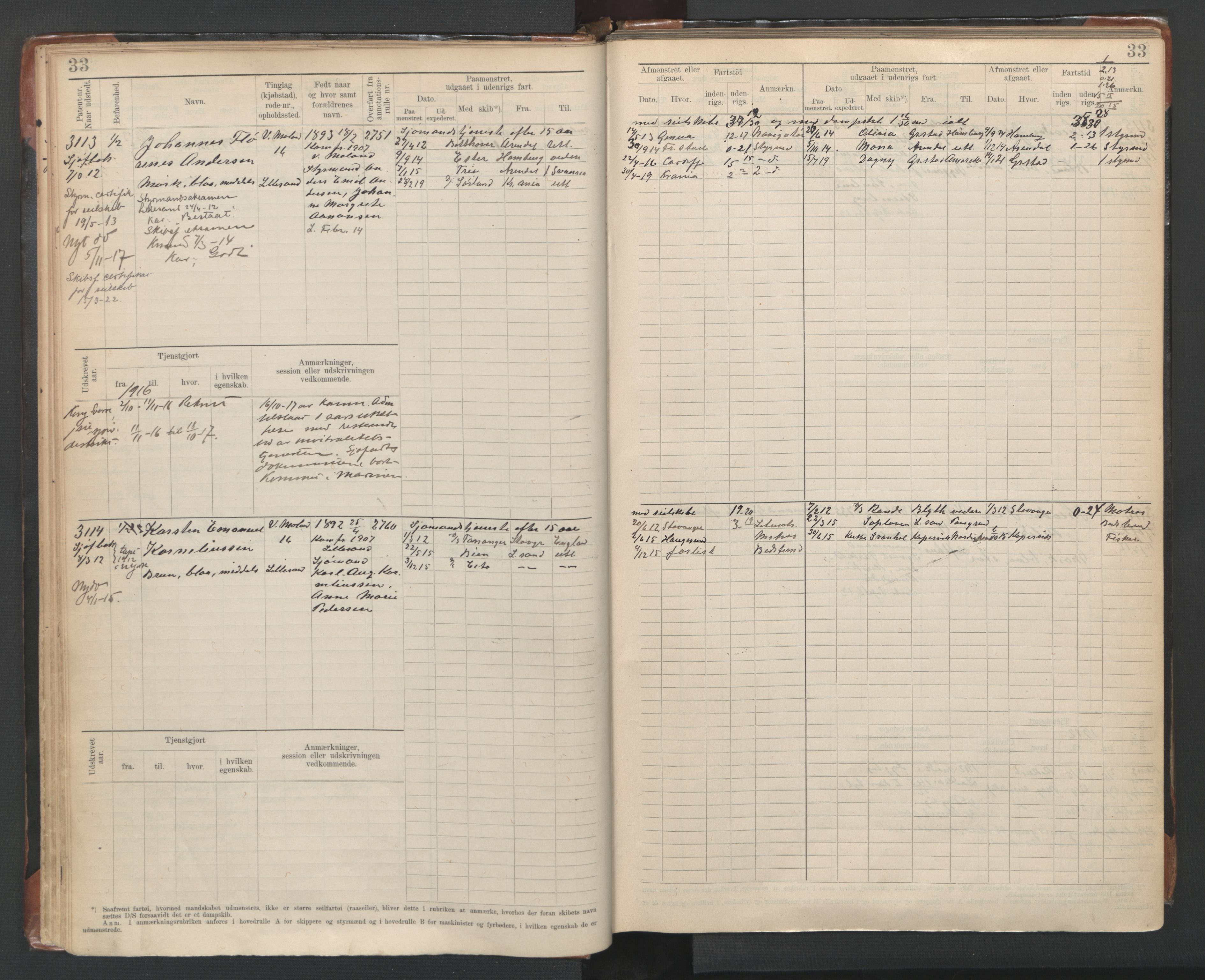 Lillesand mønstringskrets, AV/SAK-2031-0014/F/Fb/L0016: Hovedrulle nr 3049-3648, G-7, 1910-1948, p. 36