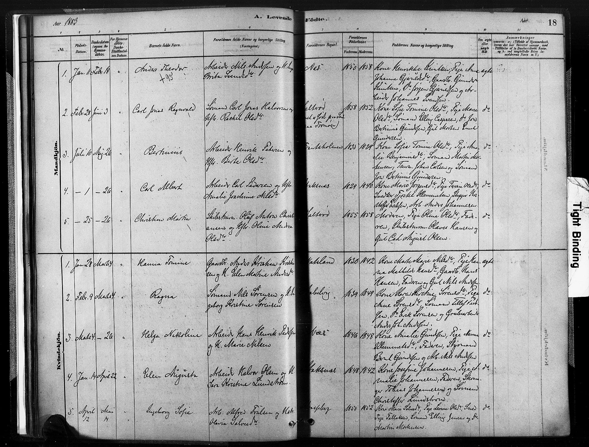 Austre Moland sokneprestkontor, AV/SAK-1111-0001/F/Fa/Fab/L0001: Parish register (official) no. A 1, 1878-1898, p. 18