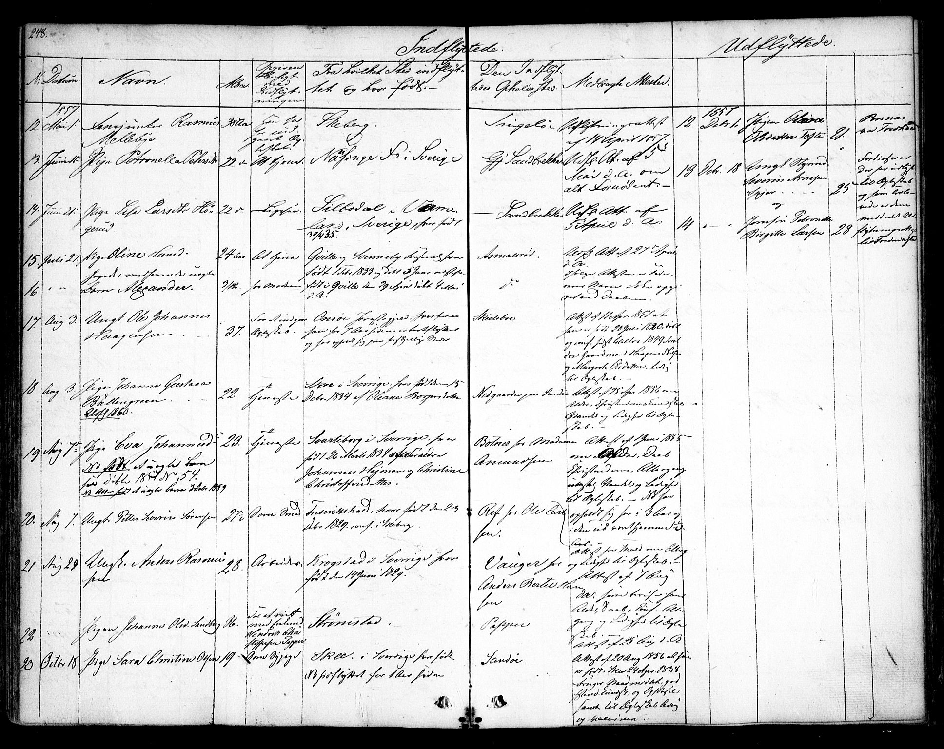 Hvaler prestekontor Kirkebøker, AV/SAO-A-2001/F/Fa/L0006: Parish register (official) no. I 6, 1846-1863, p. 248