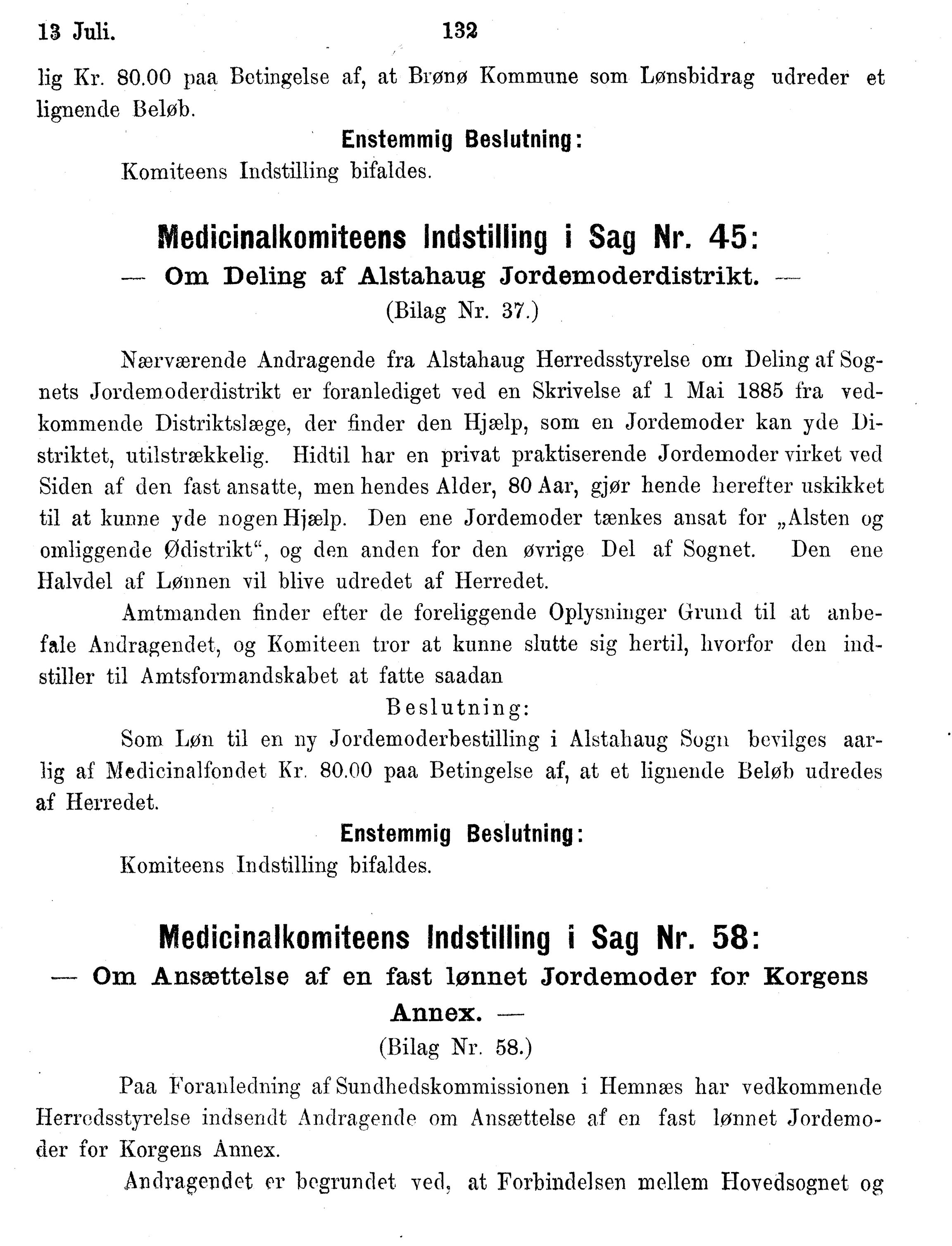 Nordland Fylkeskommune. Fylkestinget, AIN/NFK-17/176/A/Ac/L0014: Fylkestingsforhandlinger 1881-1885, 1881-1885