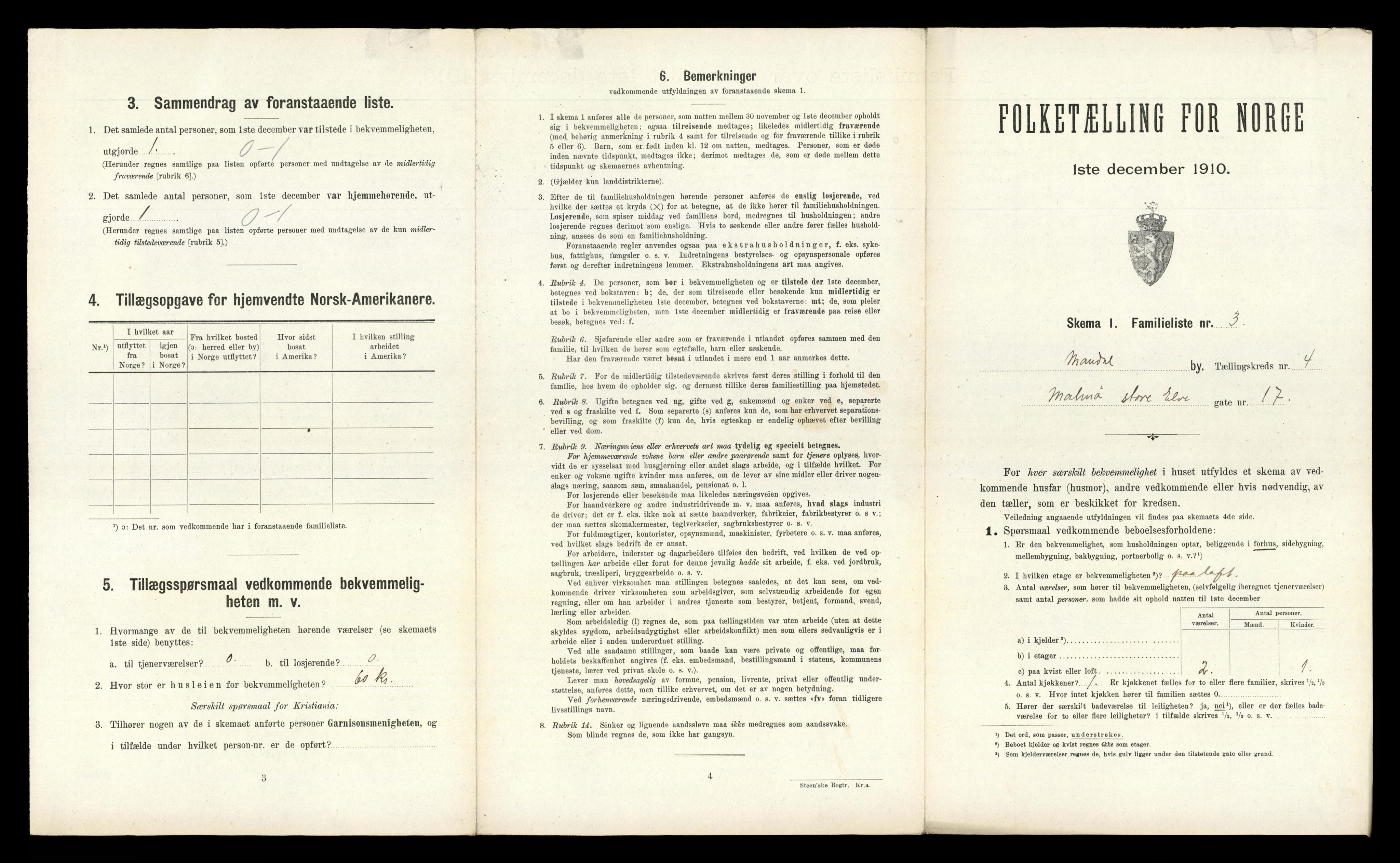 RA, 1910 census for Mandal, 1910, p. 3002