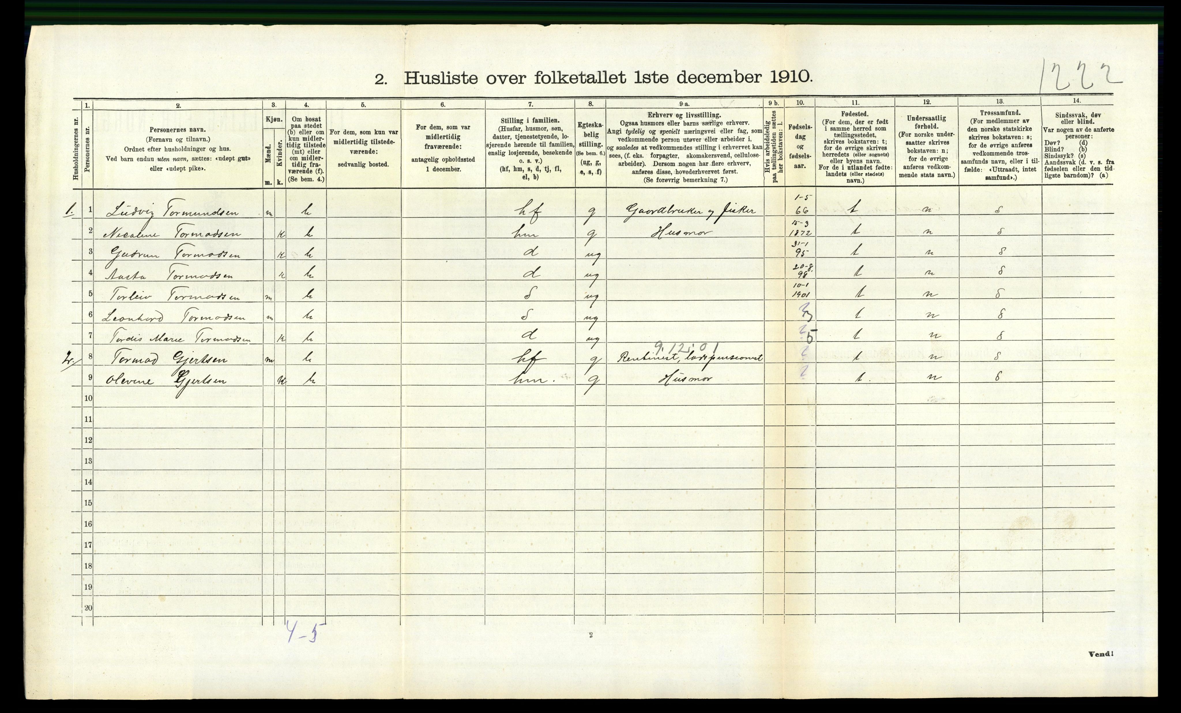 RA, 1910 census for Halse og Harkmark, 1910, p. 1051