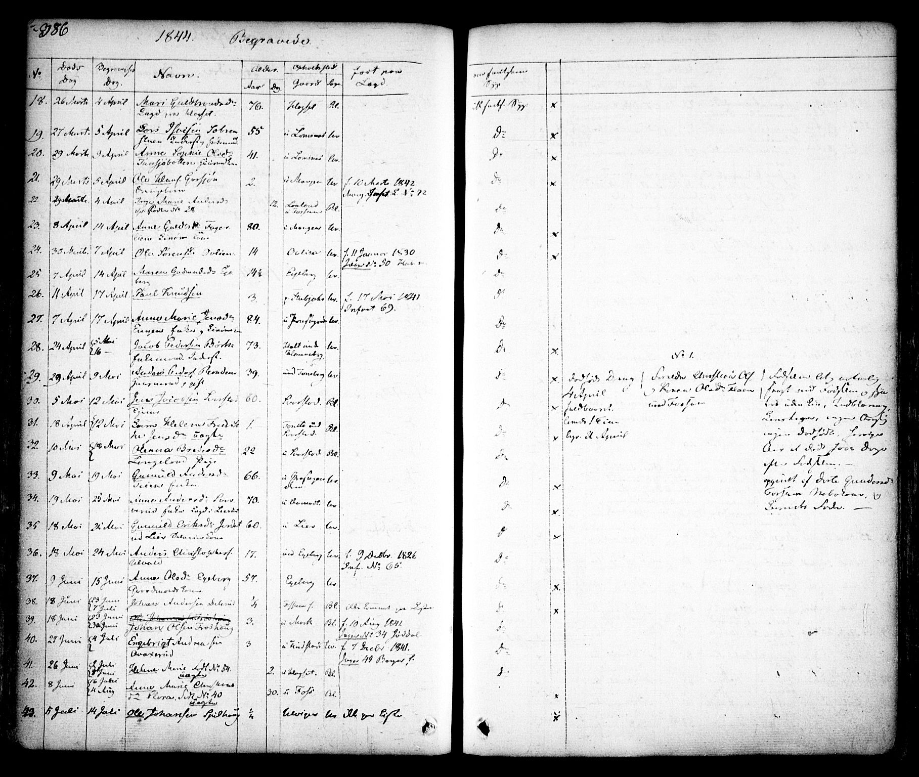Aurskog prestekontor Kirkebøker, SAO/A-10304a/F/Fa/L0006: Parish register (official) no. I 6, 1829-1853, p. 386