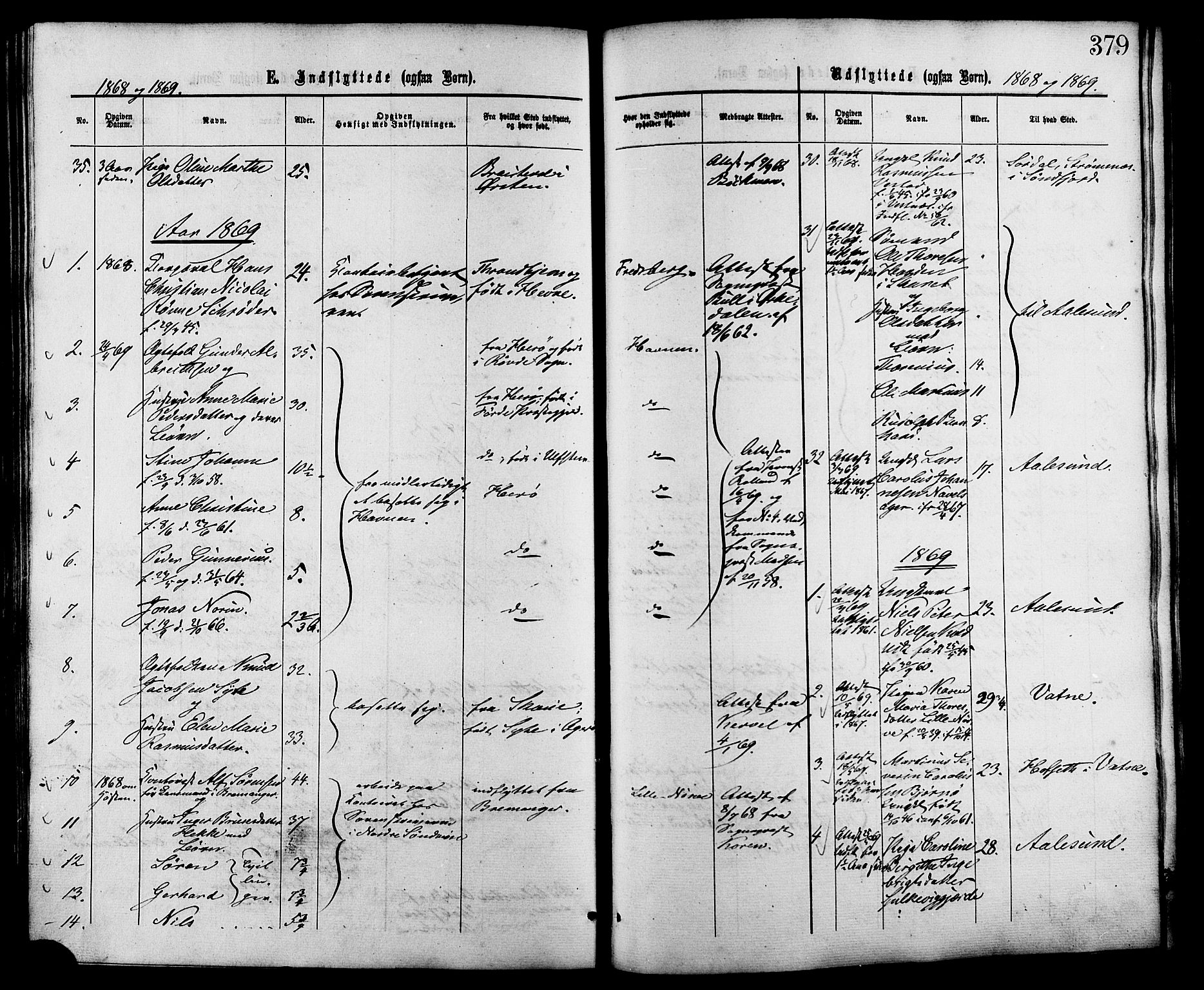 Ministerialprotokoller, klokkerbøker og fødselsregistre - Møre og Romsdal, AV/SAT-A-1454/528/L0399: Parish register (official) no. 528A10, 1864-1879, p. 379