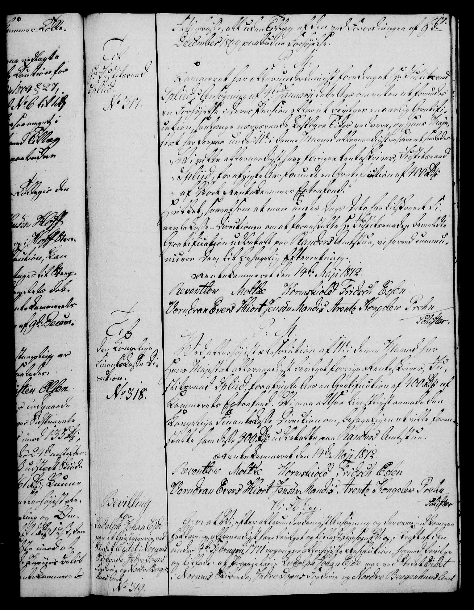 Rentekammeret, Kammerkanselliet, AV/RA-EA-3111/G/Gg/Gga/L0020: Norsk ekspedisjonsprotokoll med register (merket RK 53.20), 1811-1814, p. 217