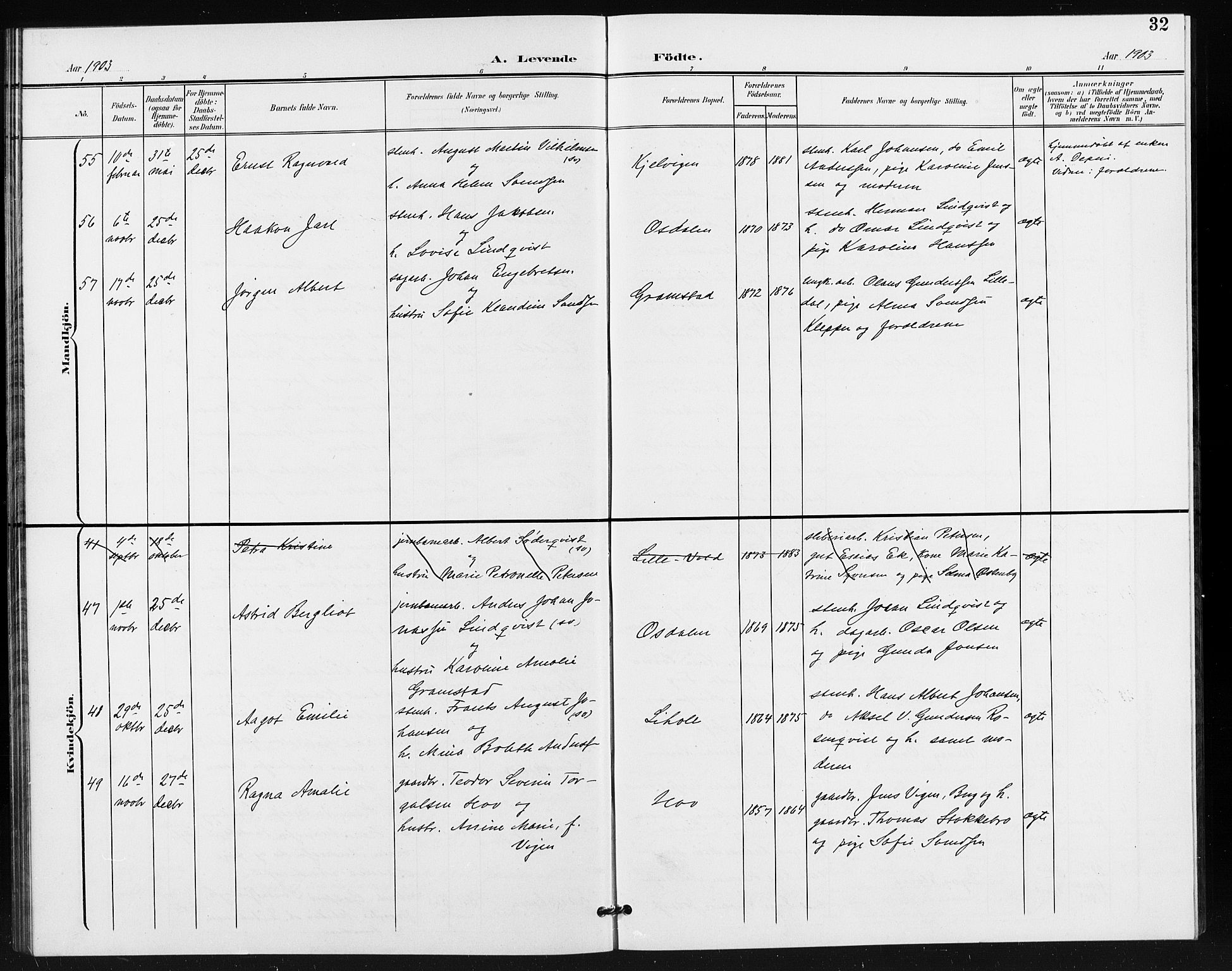 Idd prestekontor Kirkebøker, AV/SAO-A-10911/G/Gb/L0001: Parish register (copy) no. II 1, 1901-1907, p. 32