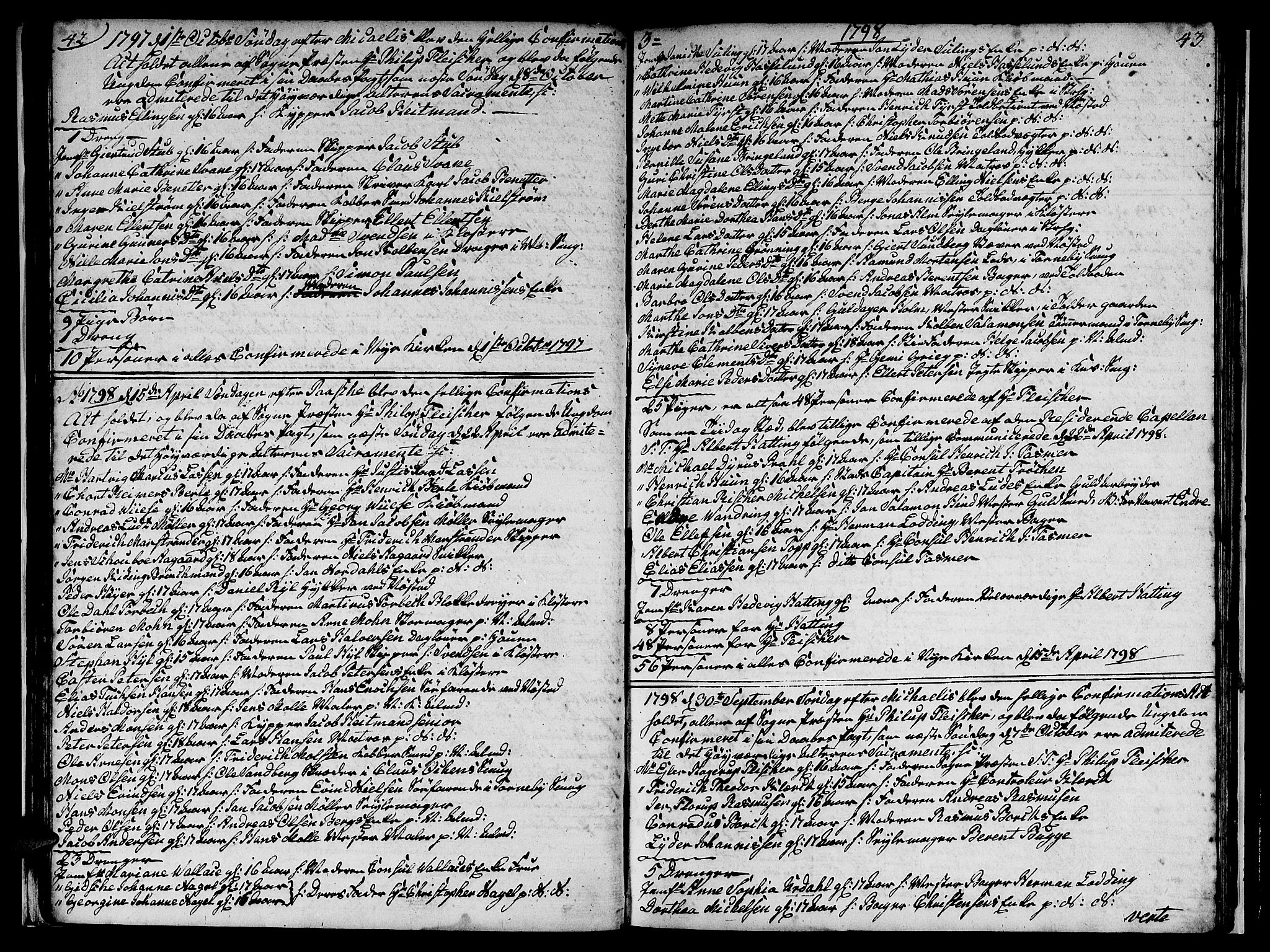 Nykirken Sokneprestembete, SAB/A-77101/H/Hab: Parish register (copy) no. A 1, 1770-1821, p. 42-43
