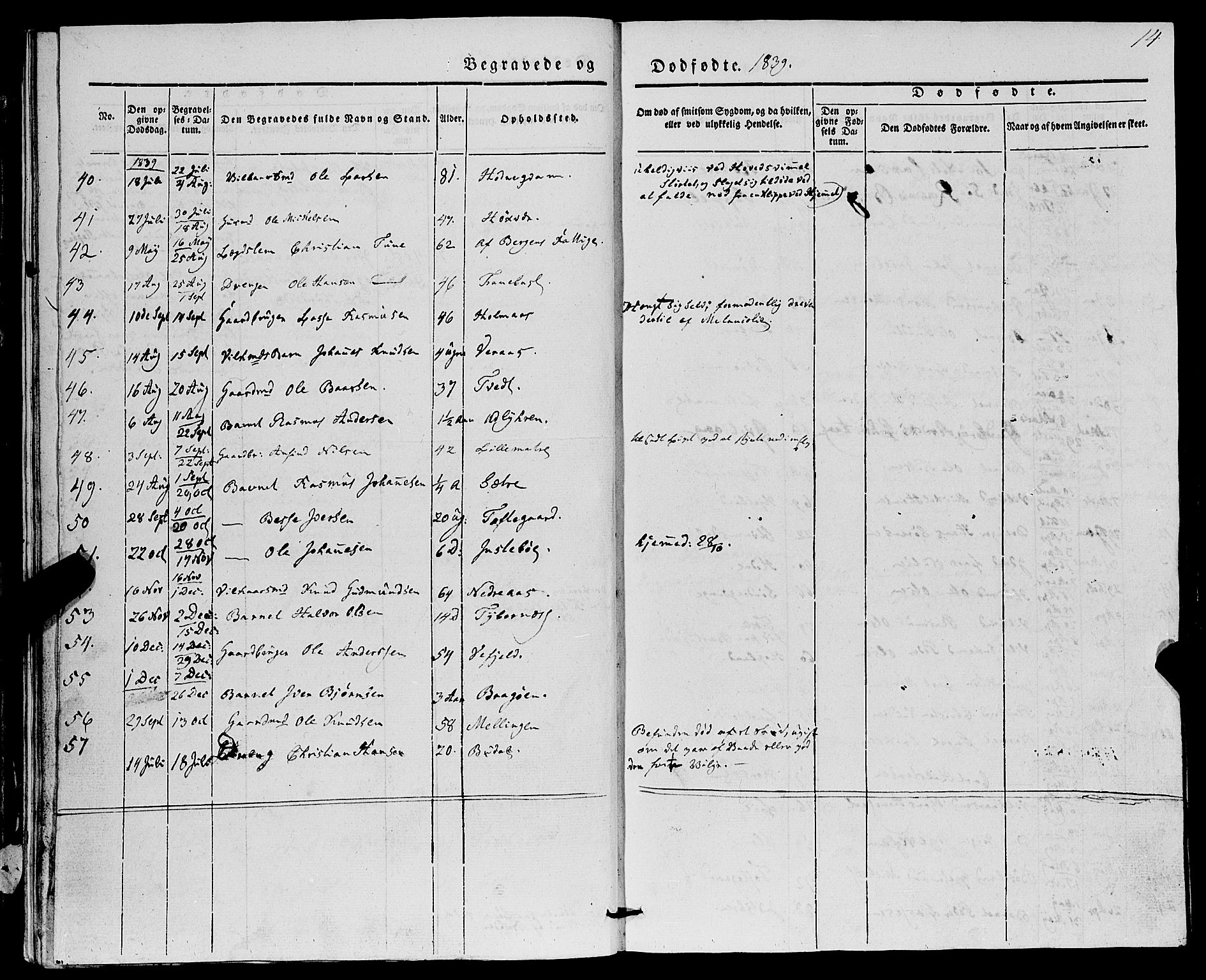 Lindås Sokneprestembete, AV/SAB-A-76701/H/Haa/Haaa/L0014: Parish register (official) no. A 14, 1835-1847, p. 14