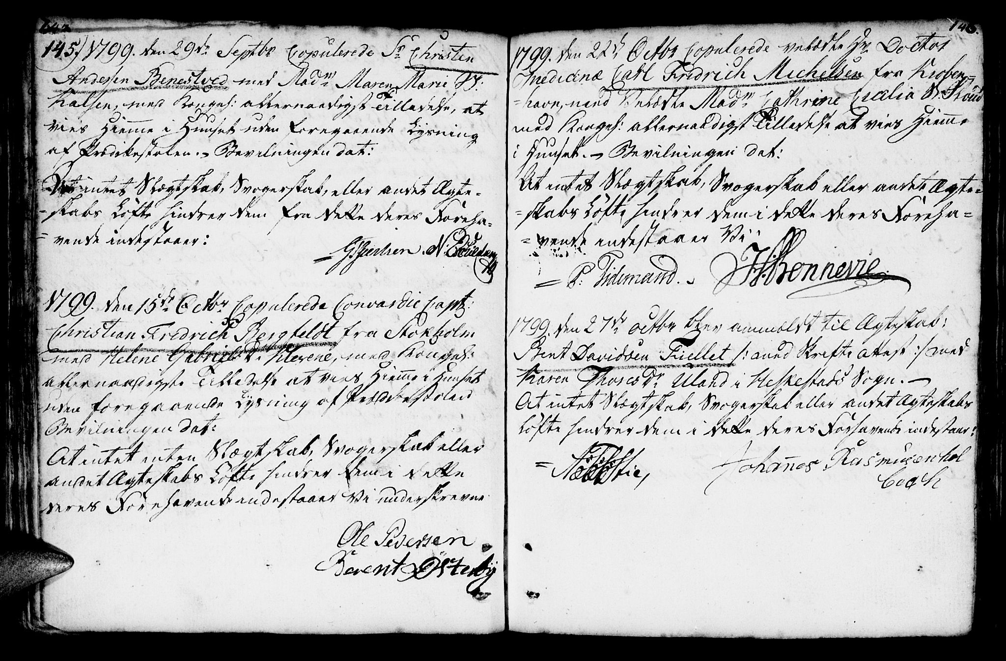 Mandal sokneprestkontor, AV/SAK-1111-0030/F/Fa/Faa/L0007: Parish register (official) no. A 7, 1783-1818, p. 145-146