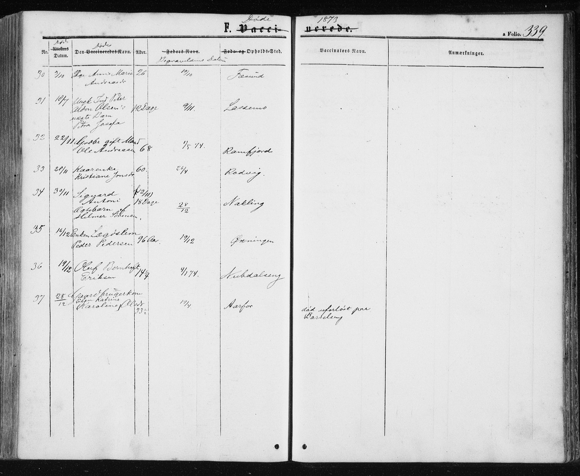 Ministerialprotokoller, klokkerbøker og fødselsregistre - Nord-Trøndelag, SAT/A-1458/780/L0641: Parish register (official) no. 780A06, 1857-1874, p. 339